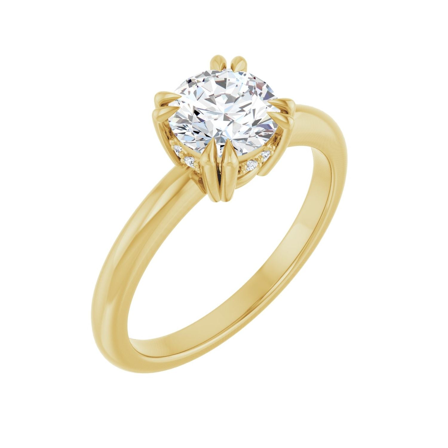 Lupine — Round center, yellow gold