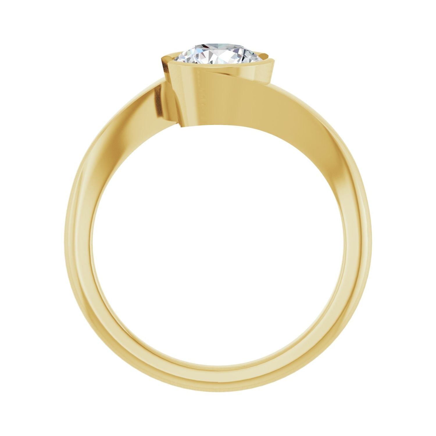 Pansy — Round center, yellow gold
