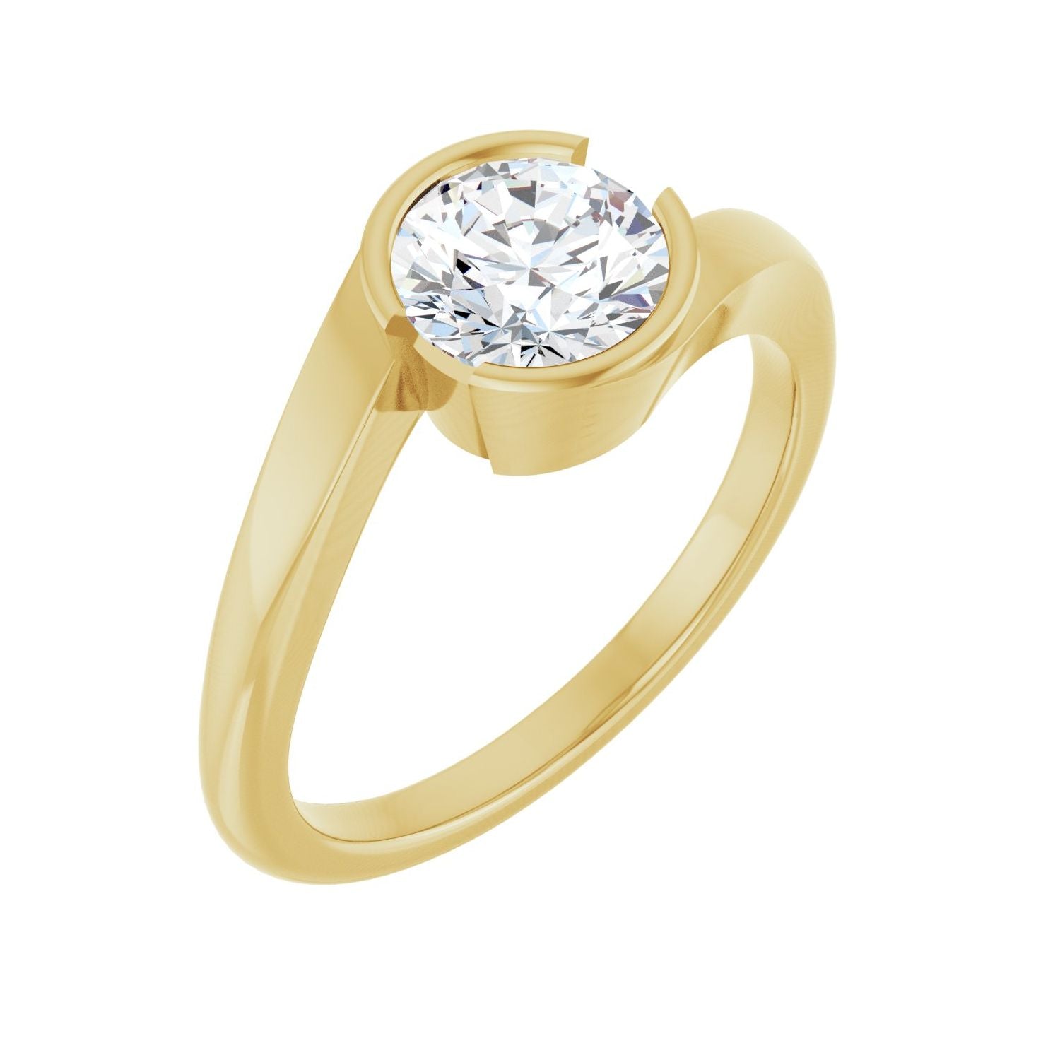 Pansy — Round center, yellow gold
