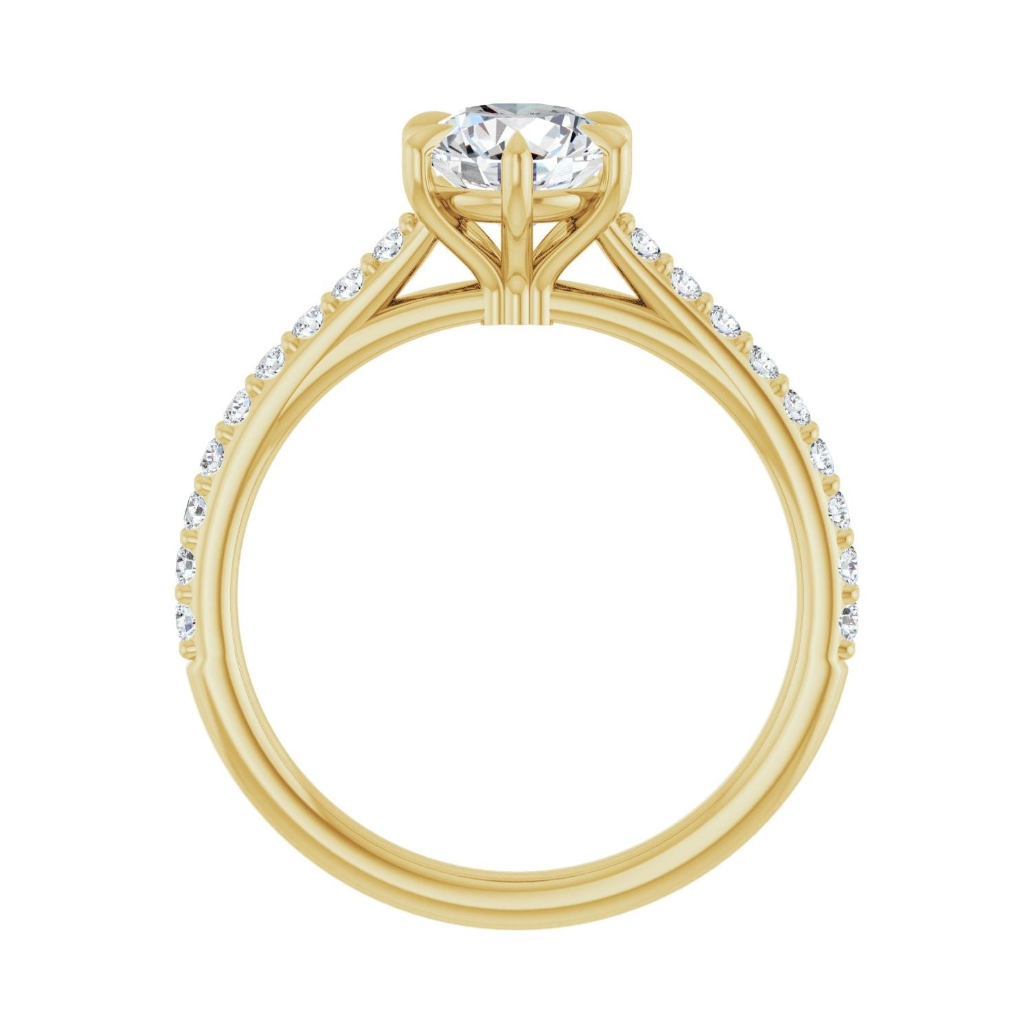 Phlox — Round center, yellow gold