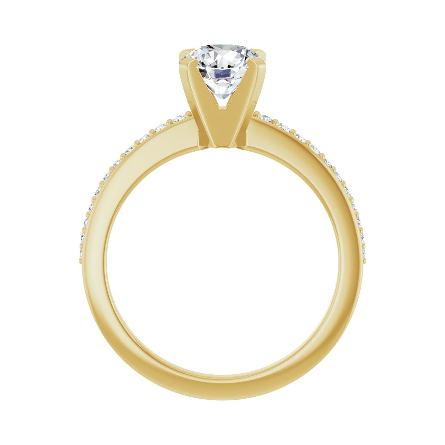 Valiant — Round center, yellow gold