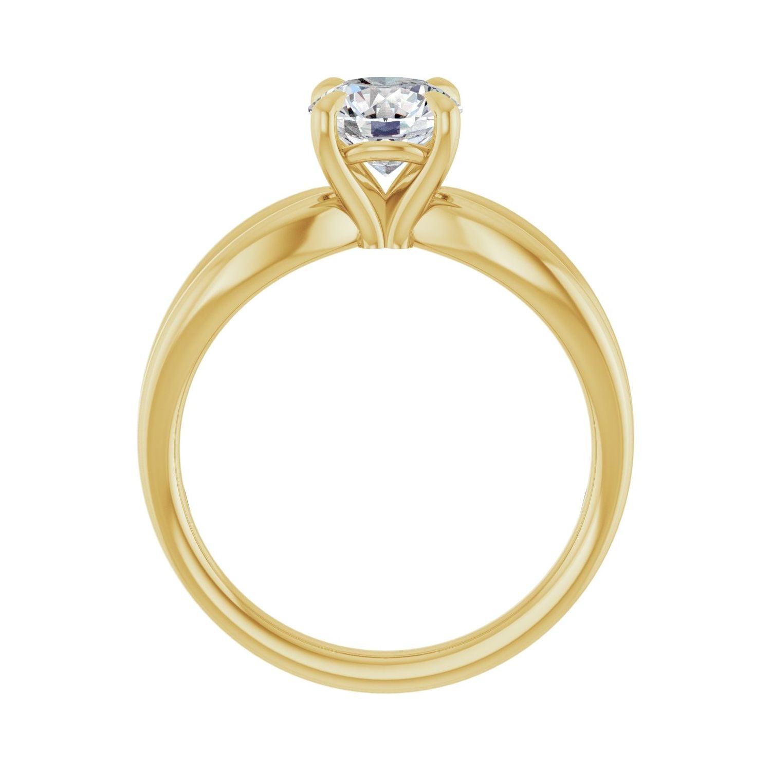 Romantic — Round center, yellow gold