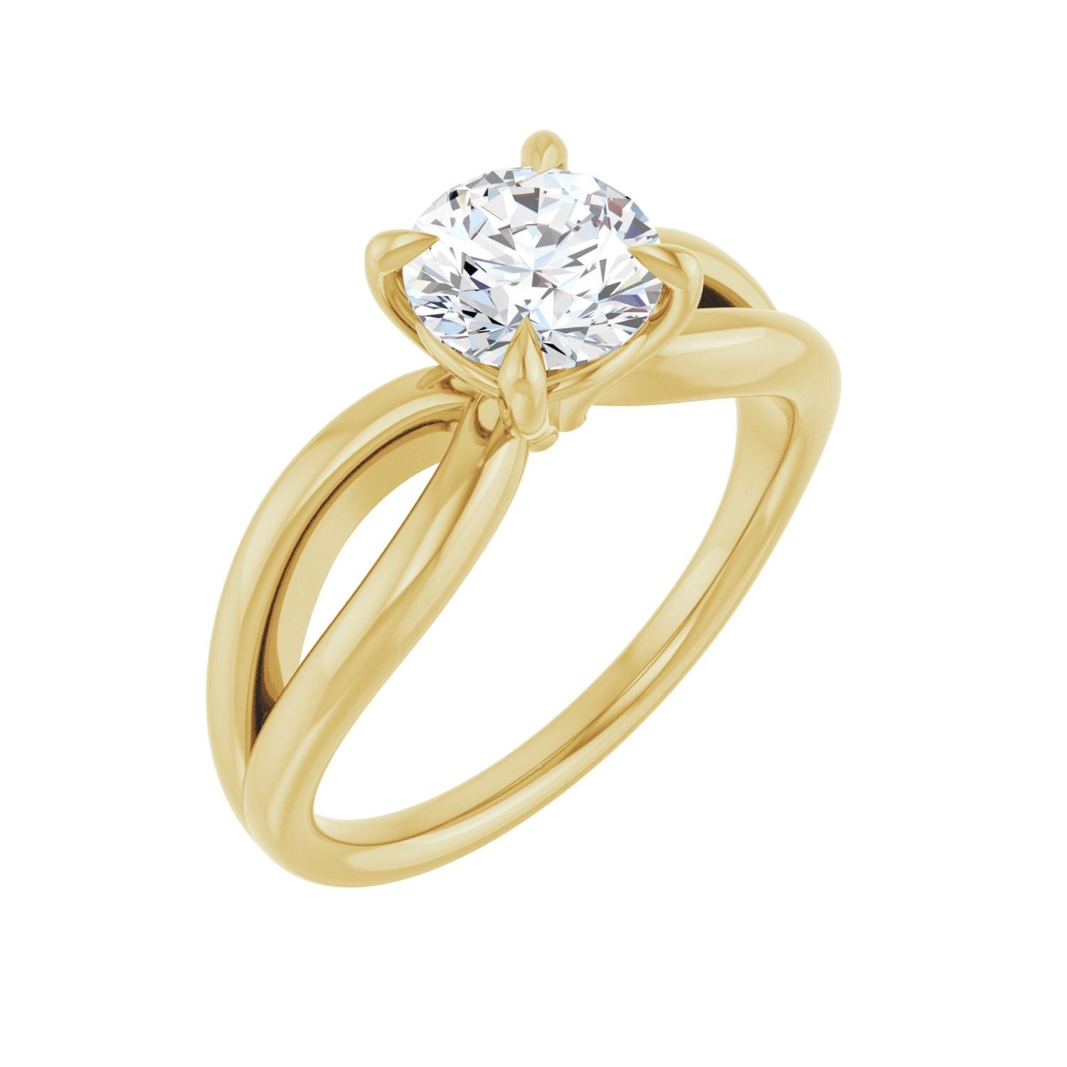 Romantic — Round center, yellow gold