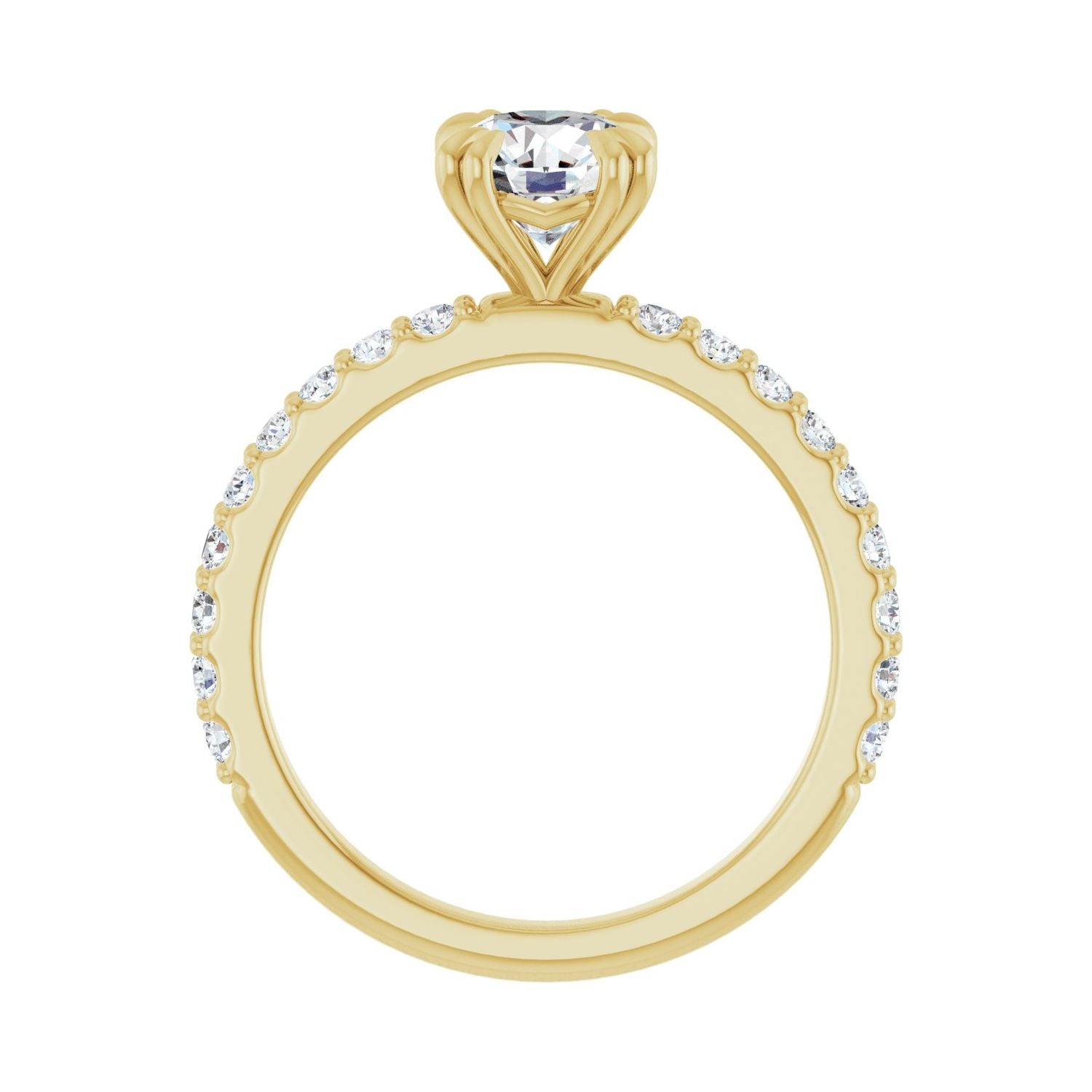 Sweetpea — Round center, yellow gold