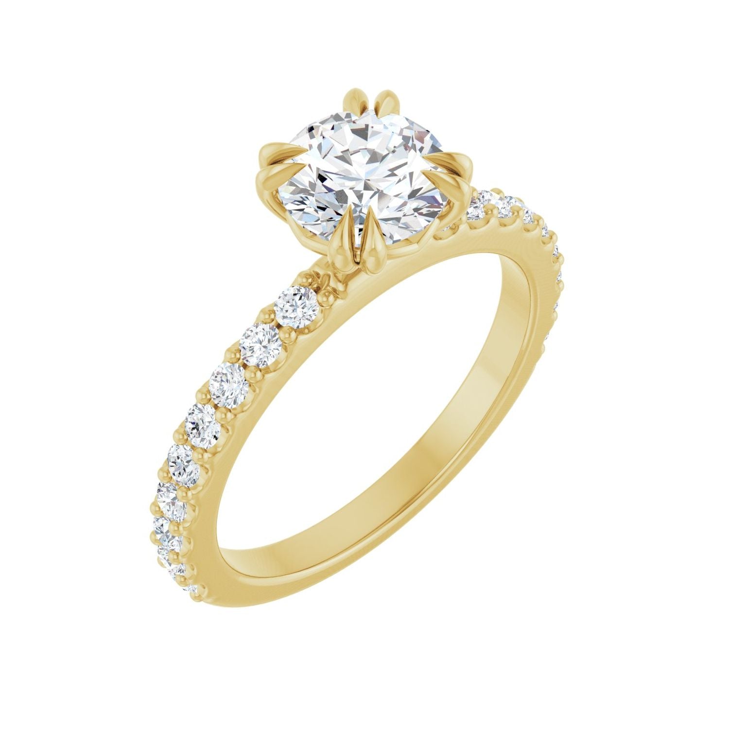 Sweetpea — Round center, yellow gold