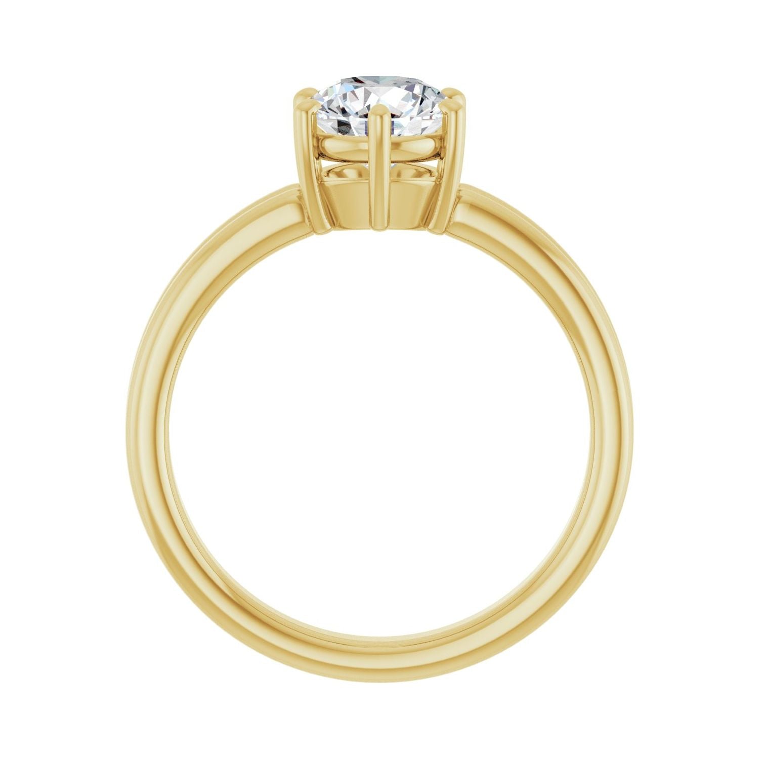 Tenderhearted — Round center, yellow gold