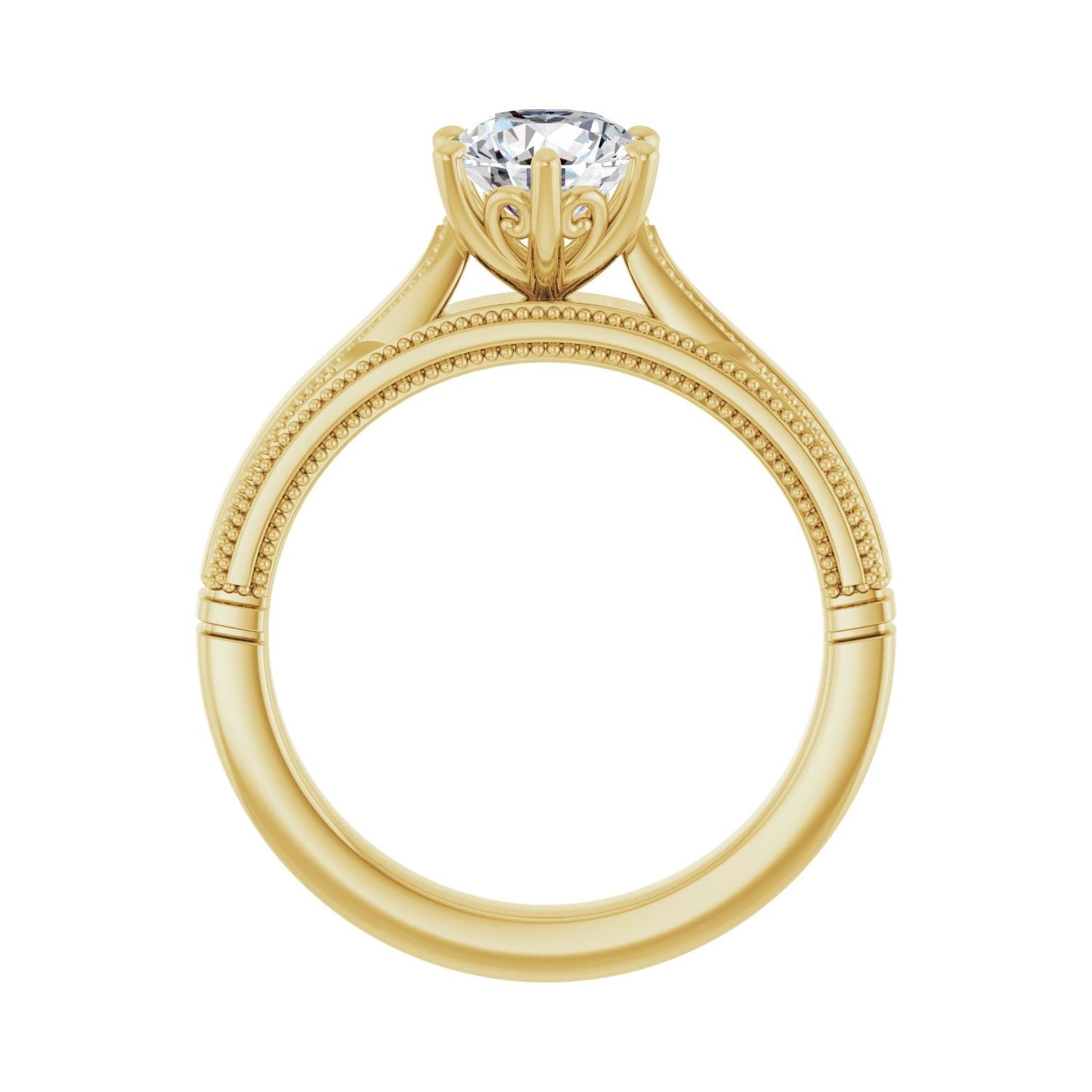 Gracious — Round center, yellow gold
