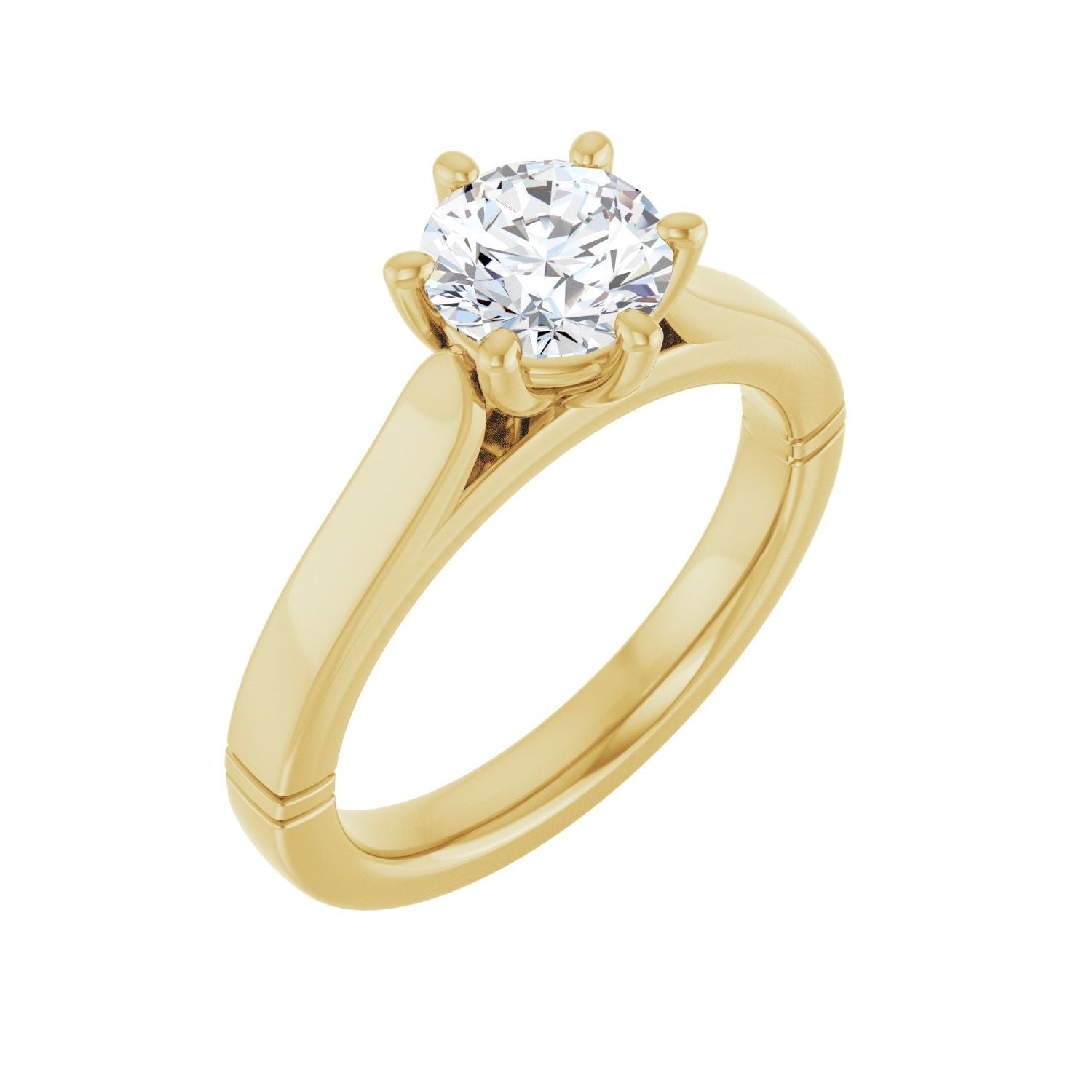 Capella — Round center, yellow gold