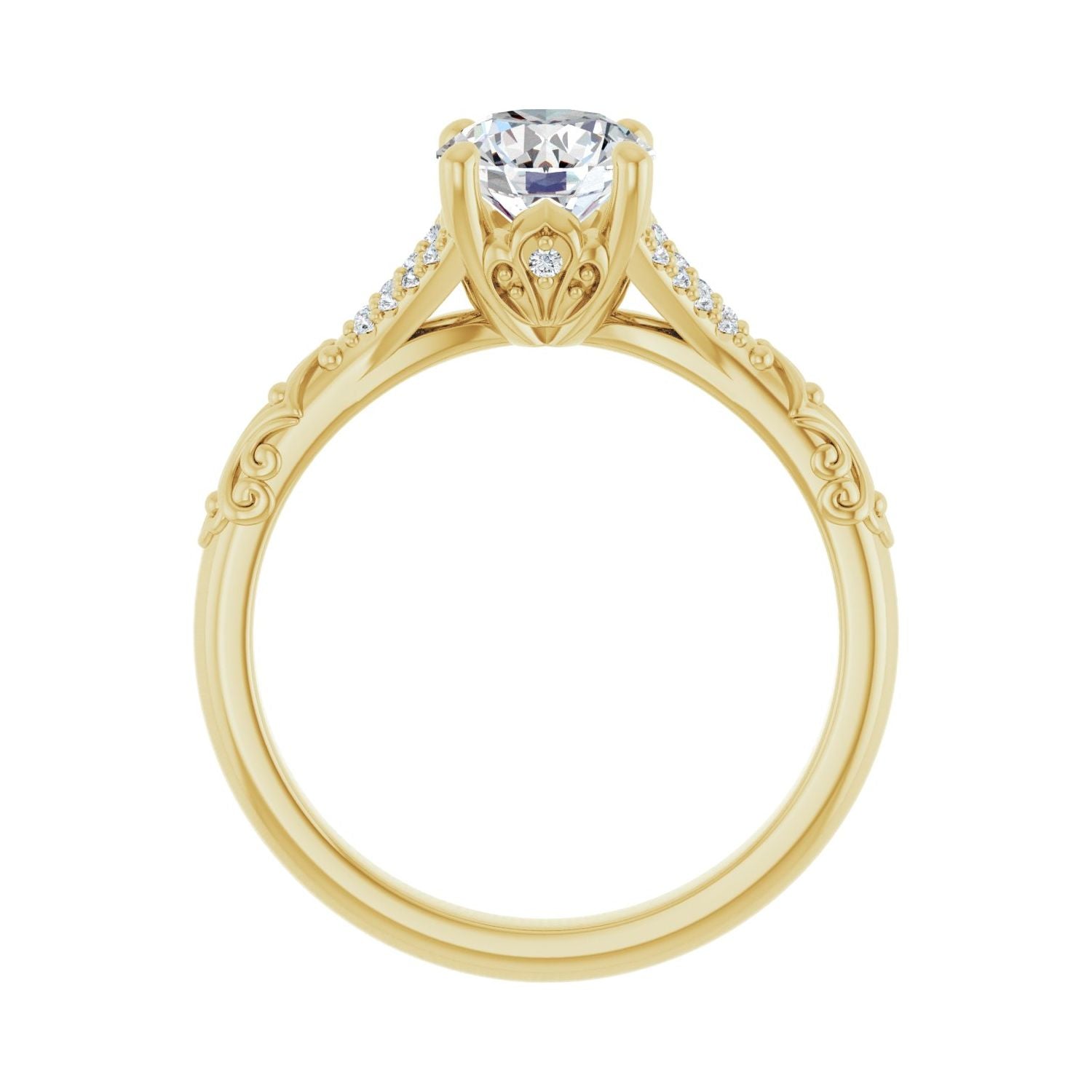 Oriole — Round center, yellow gold