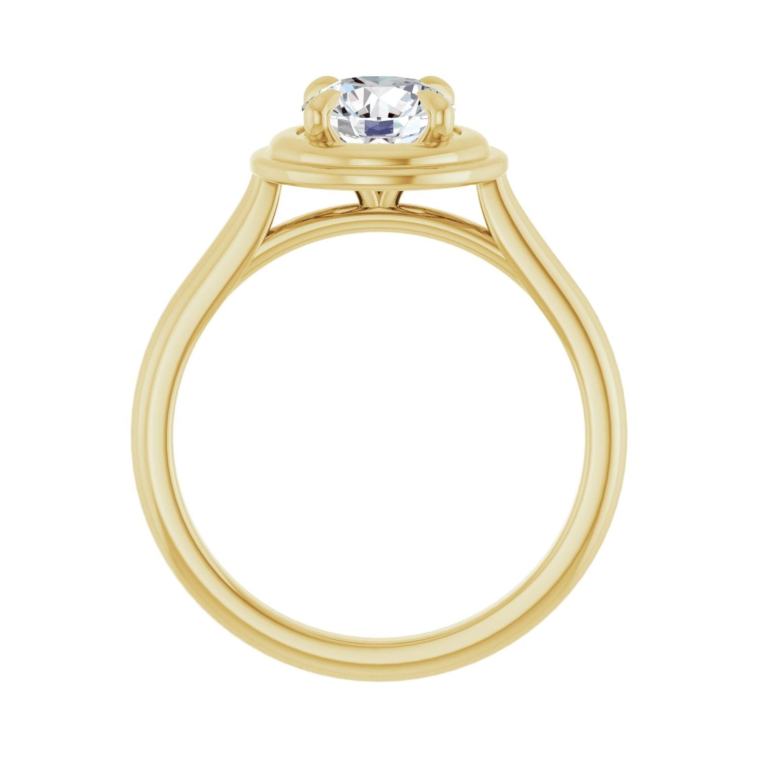 Algarve — Round center, yellow gold