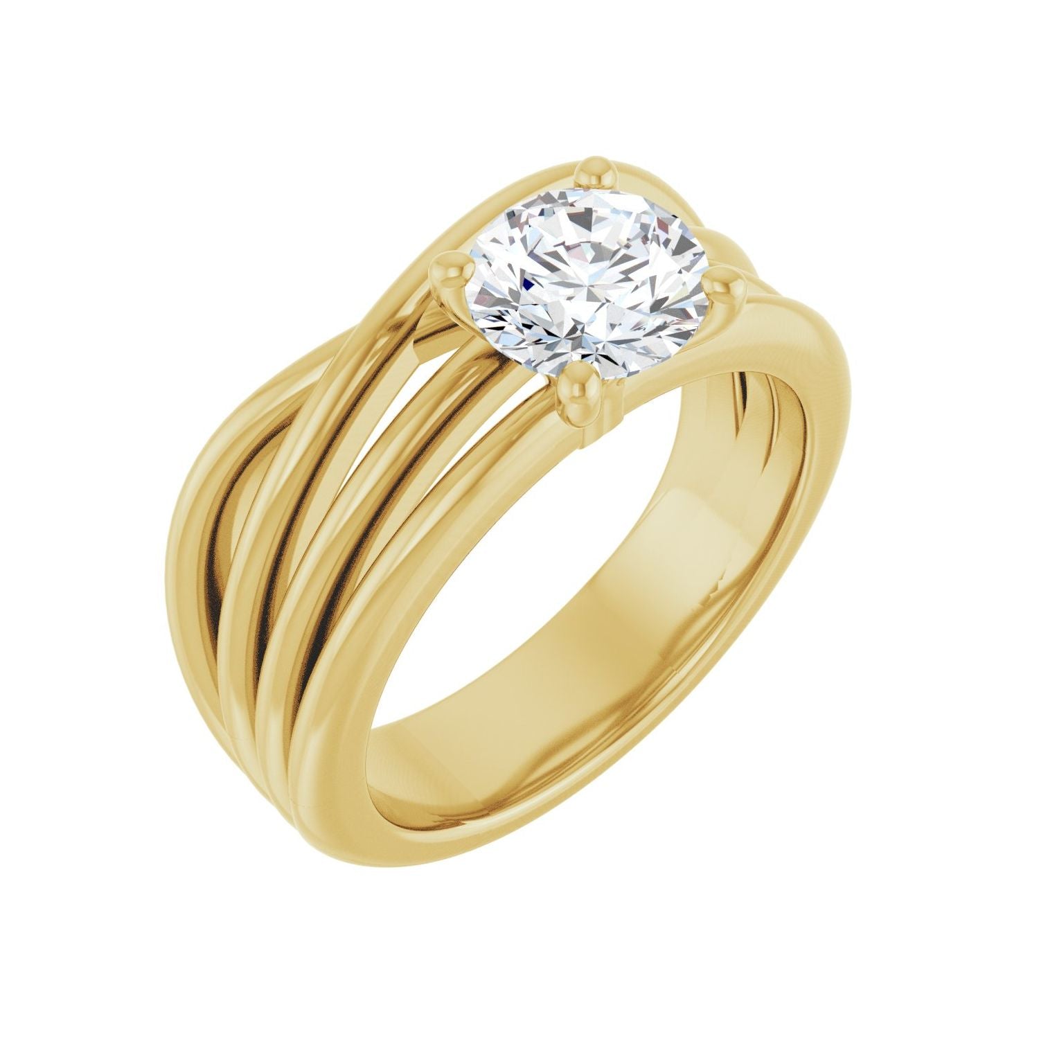 Mariposa — Round center, yellow gold