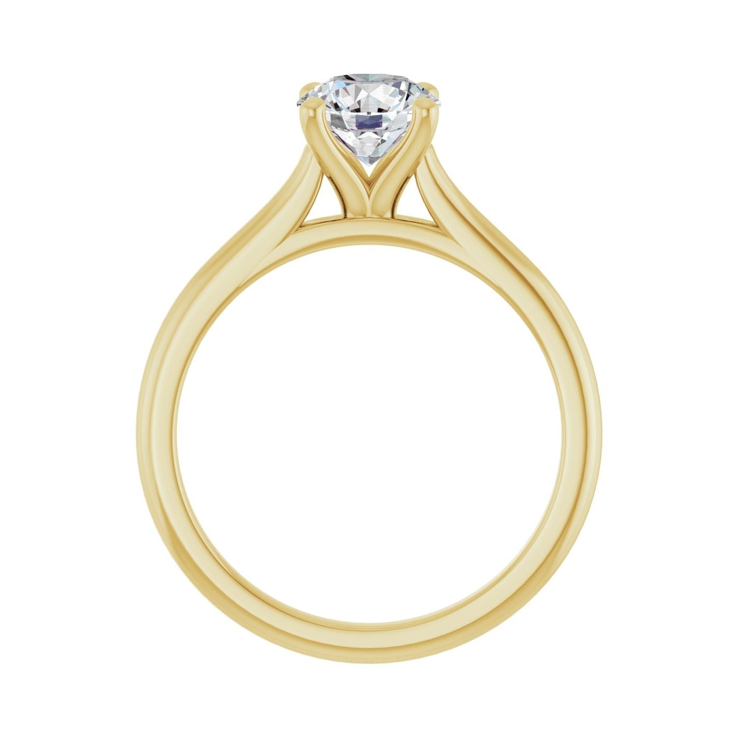 Undivided — Round center, yellow gold