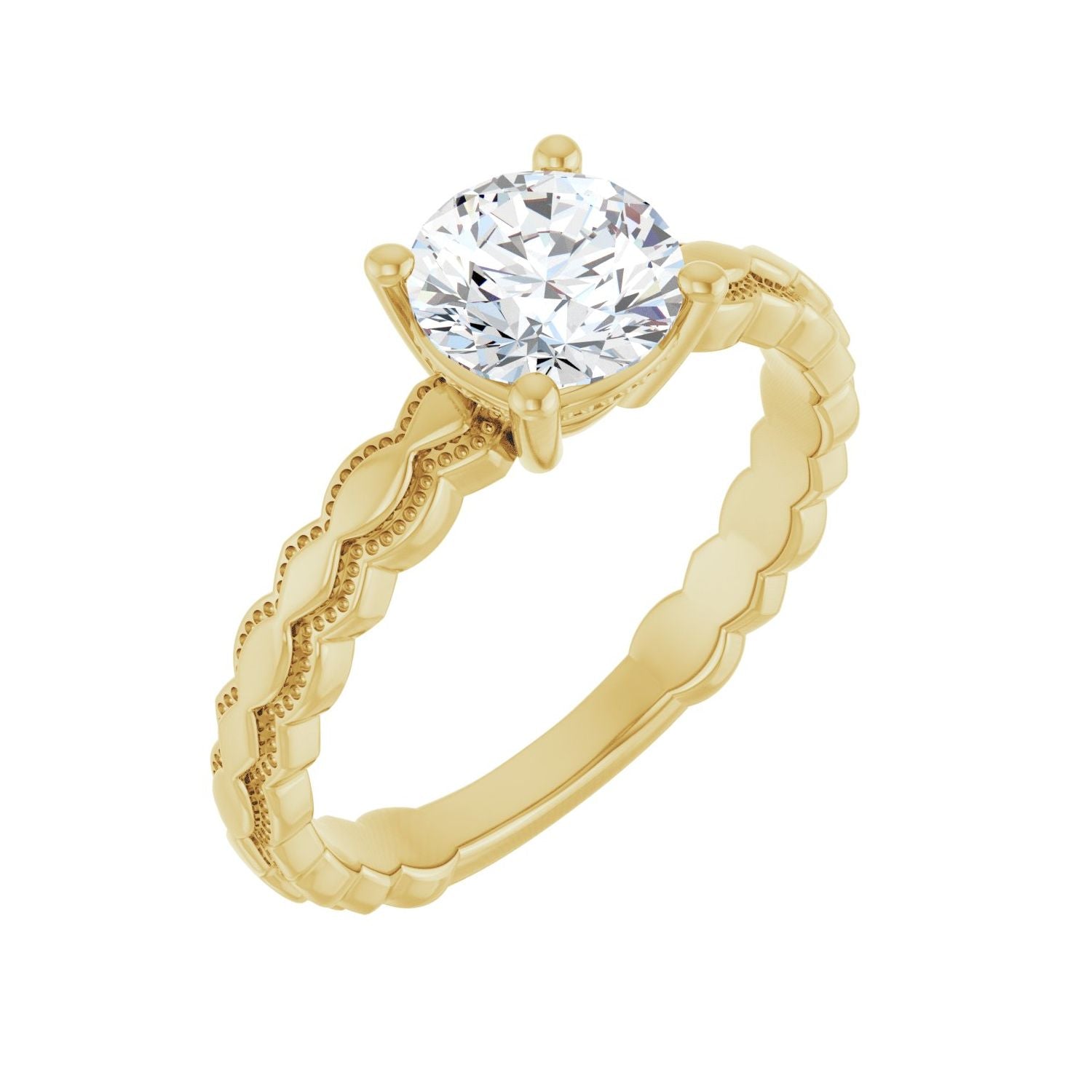 Castor — Round center, yellow gold