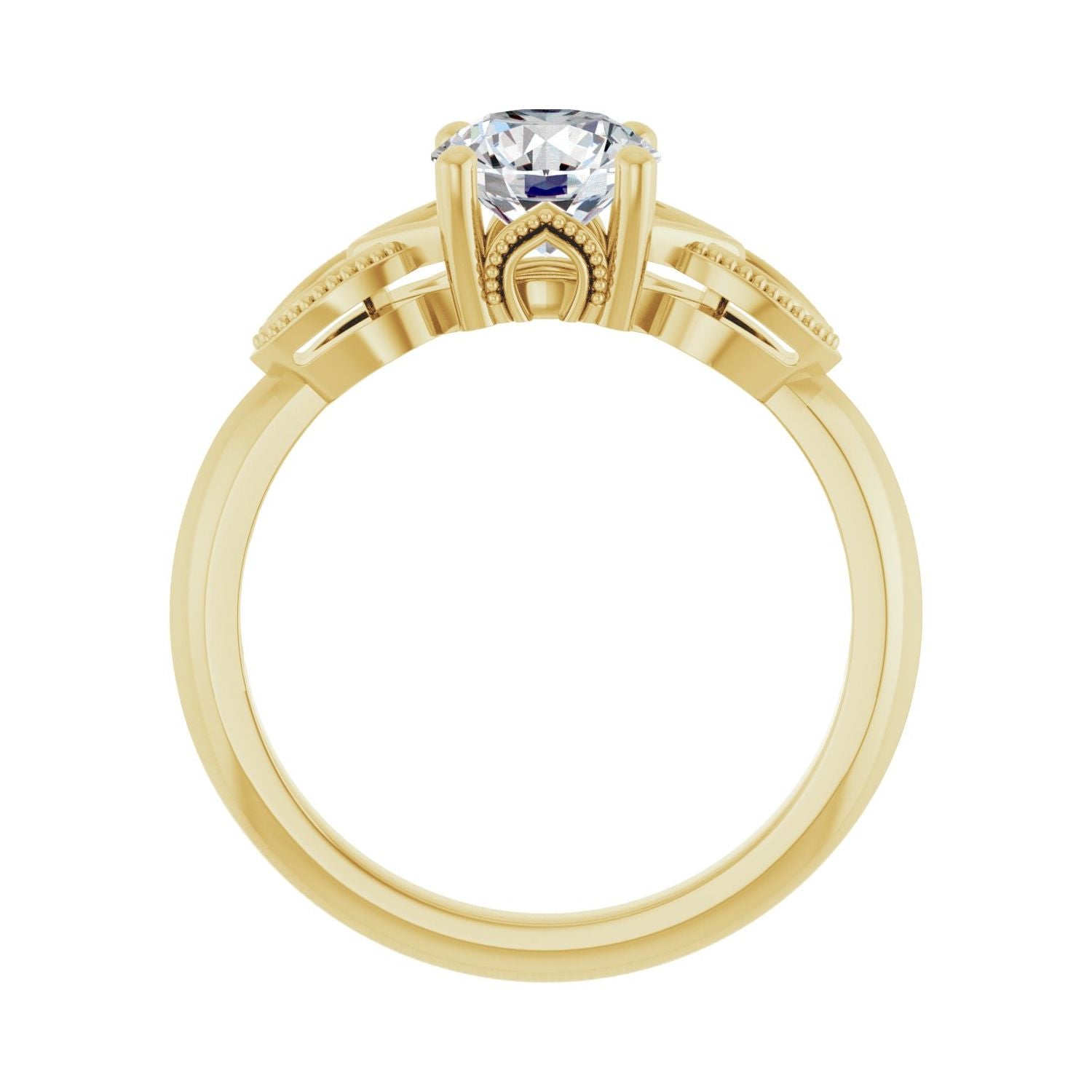 Santorini — Round center, yellow gold