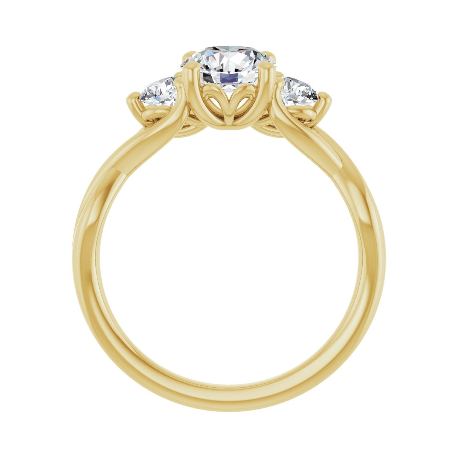 Whimsy — Round center, yellow gold