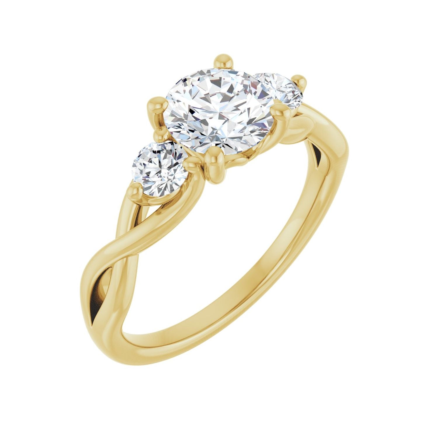 Whimsy — Round center, yellow gold
