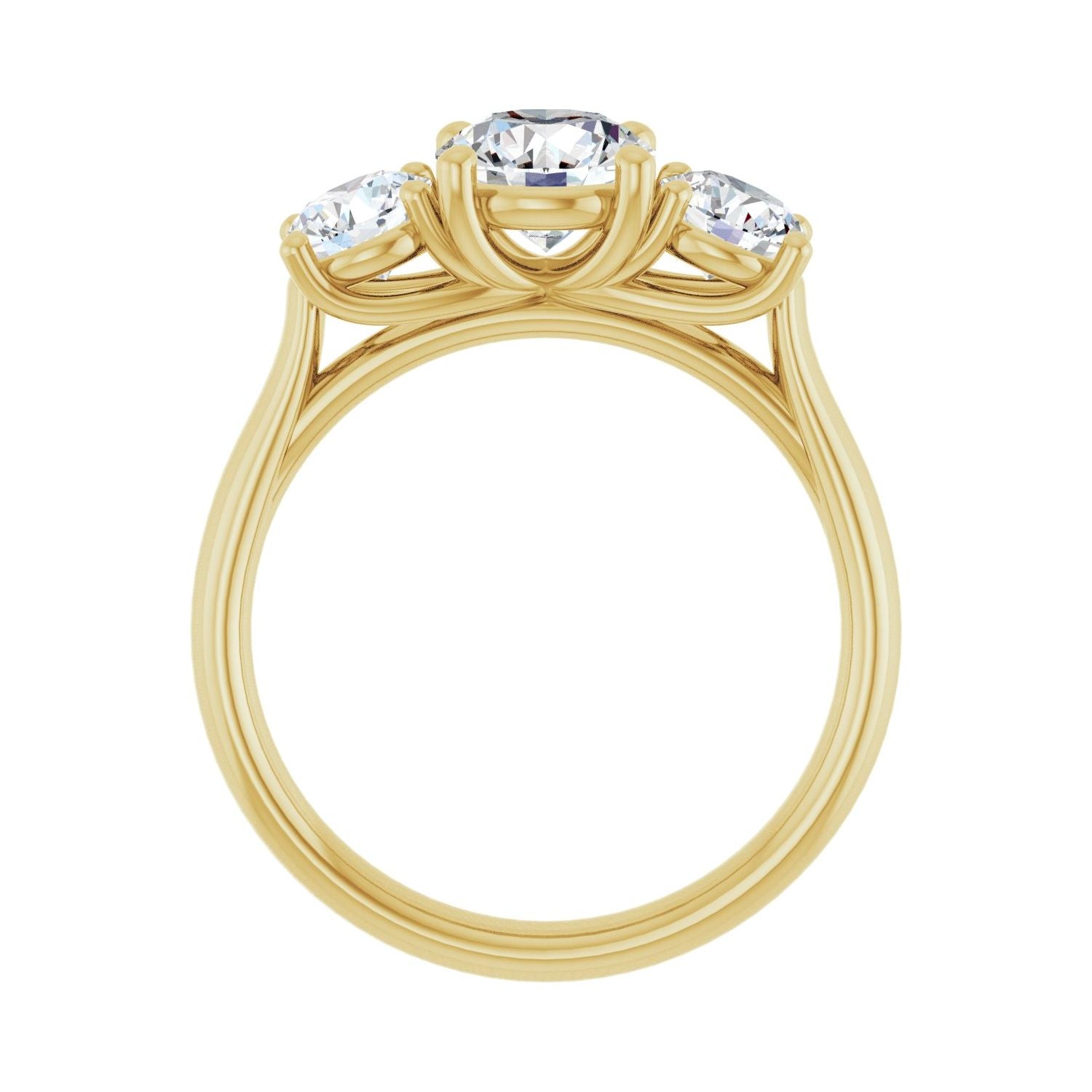 Florenza — Round center, yellow gold