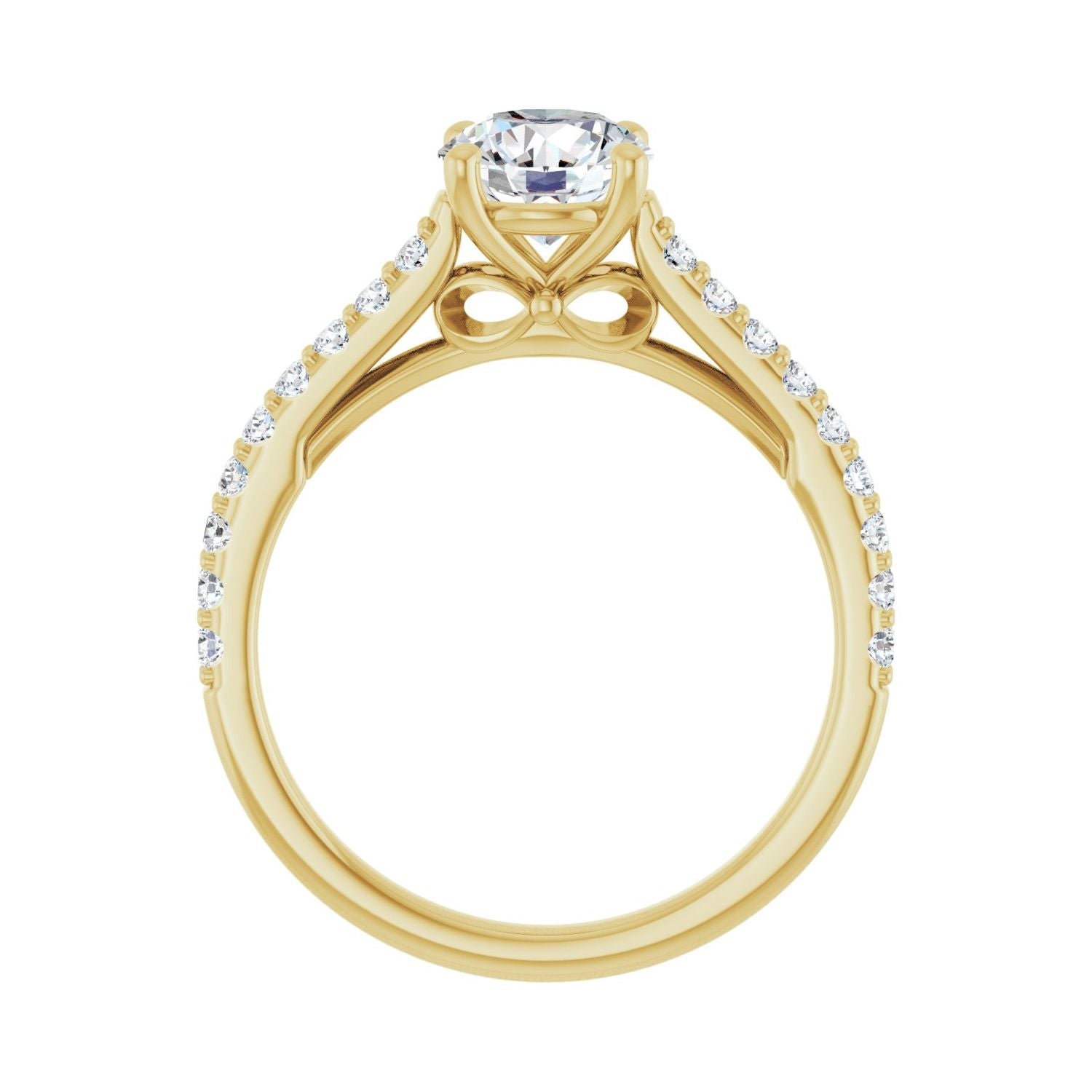 Pollux — Round center, yellow gold