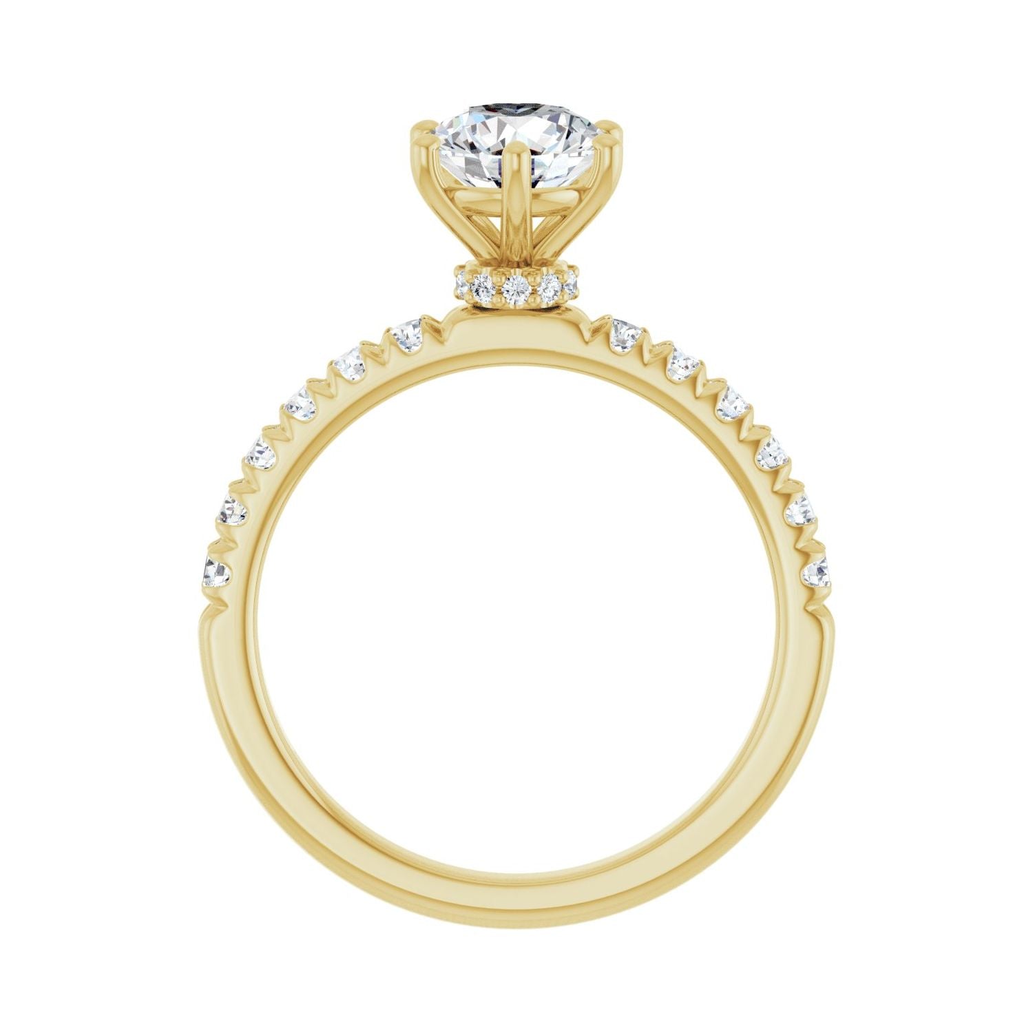 Ulla — Round center, yellow gold