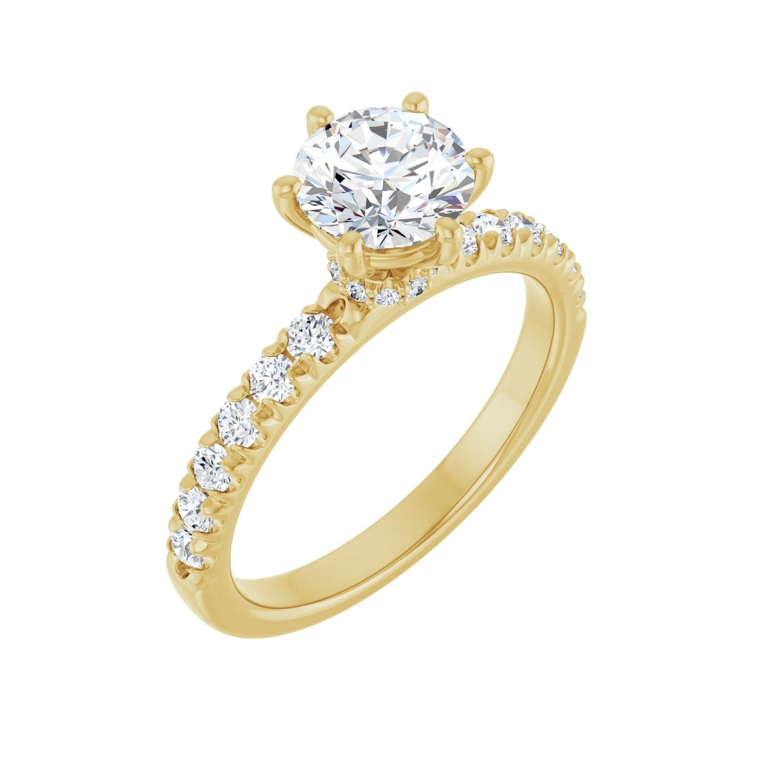 Ulla — Round center, yellow gold