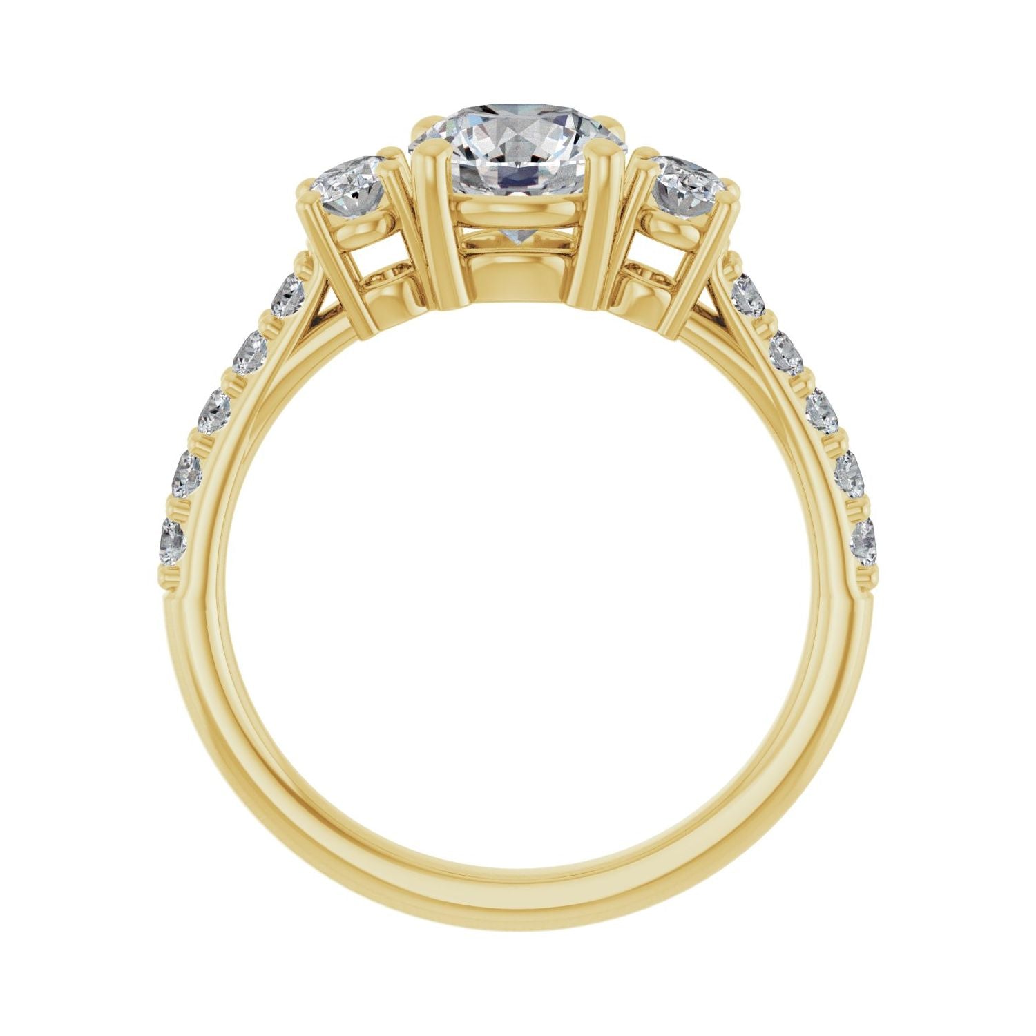 Larissa — Round center, yellow gold