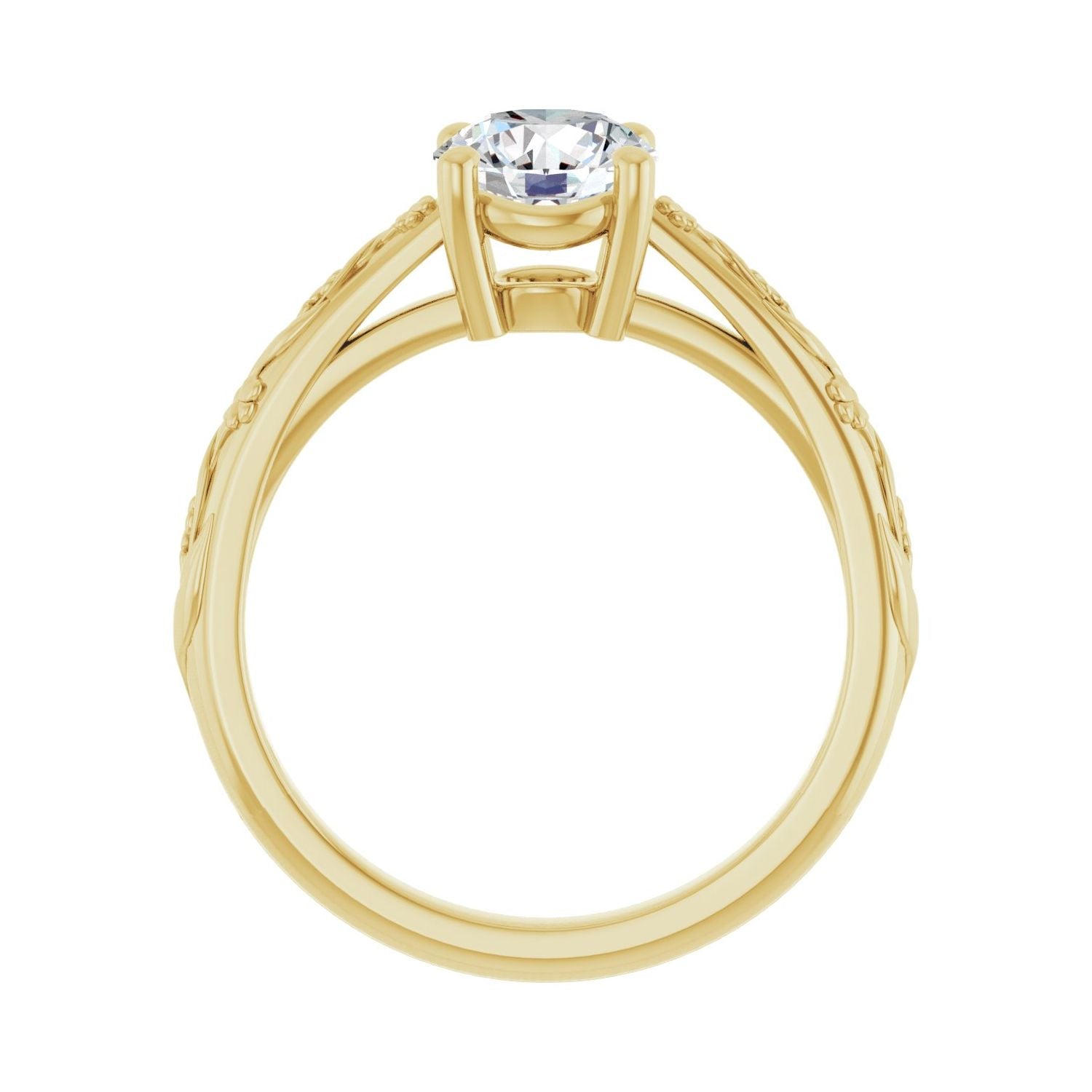 Arcadia — Round center, yellow gold