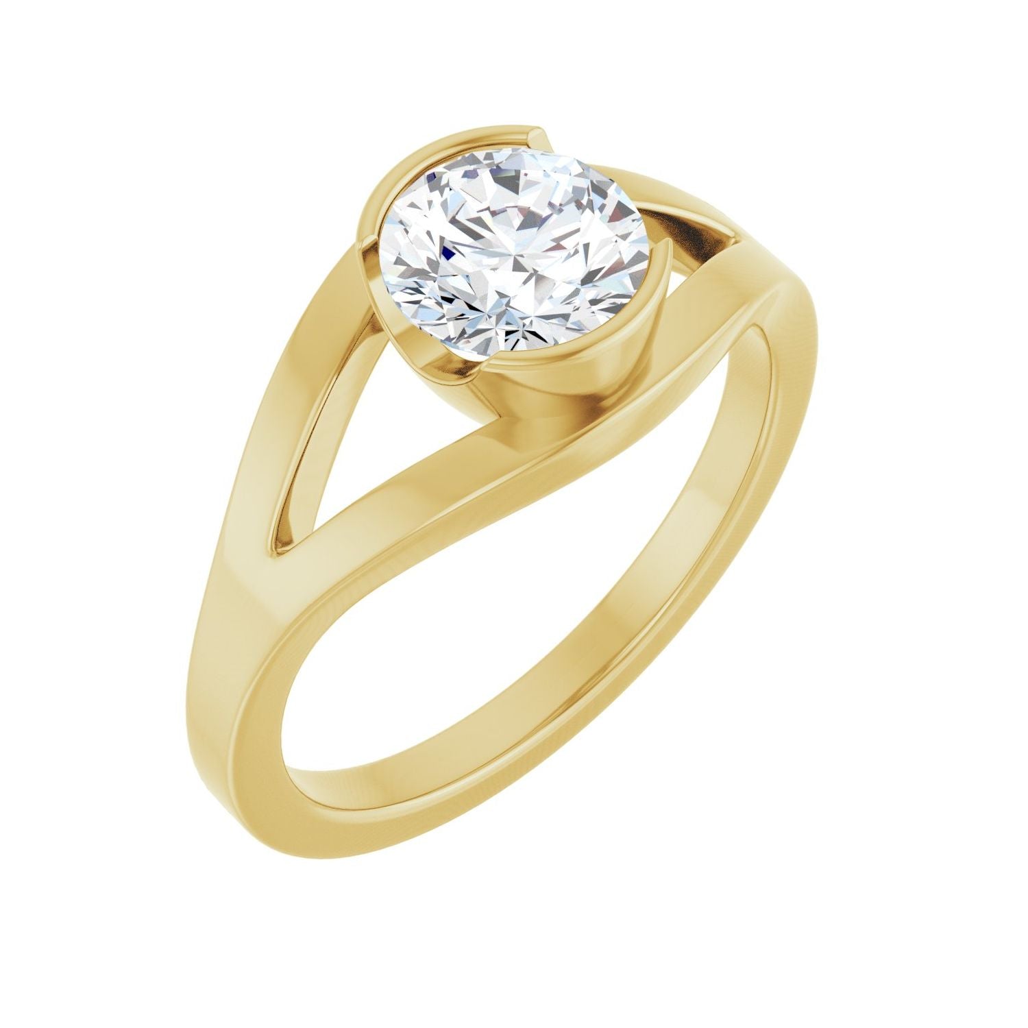 Utopia — Round center, yellow gold