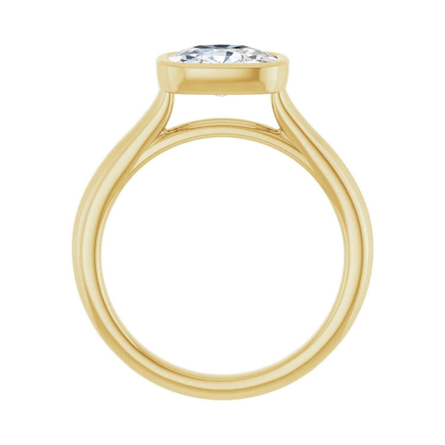 Amor — Elongated Cushion center, yellow gold