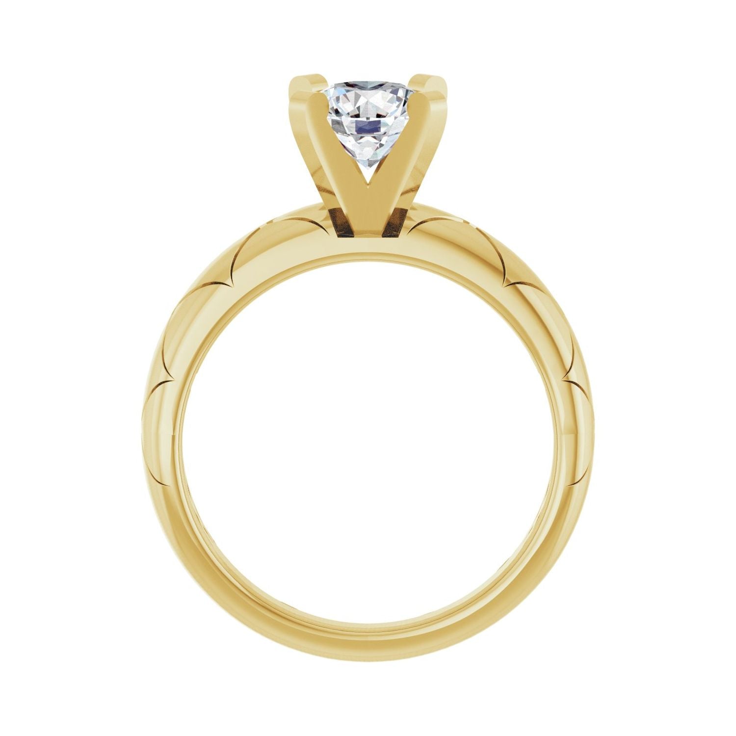 Gentian — Round center, yellow gold