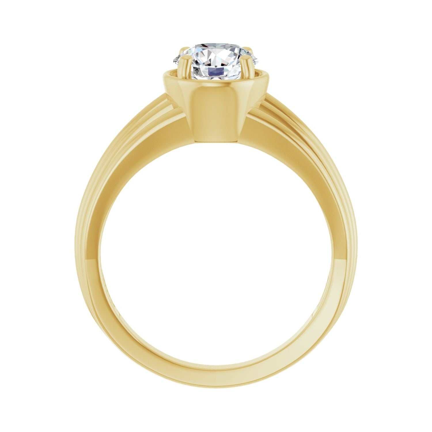 Thriving — Round center, yellow gold