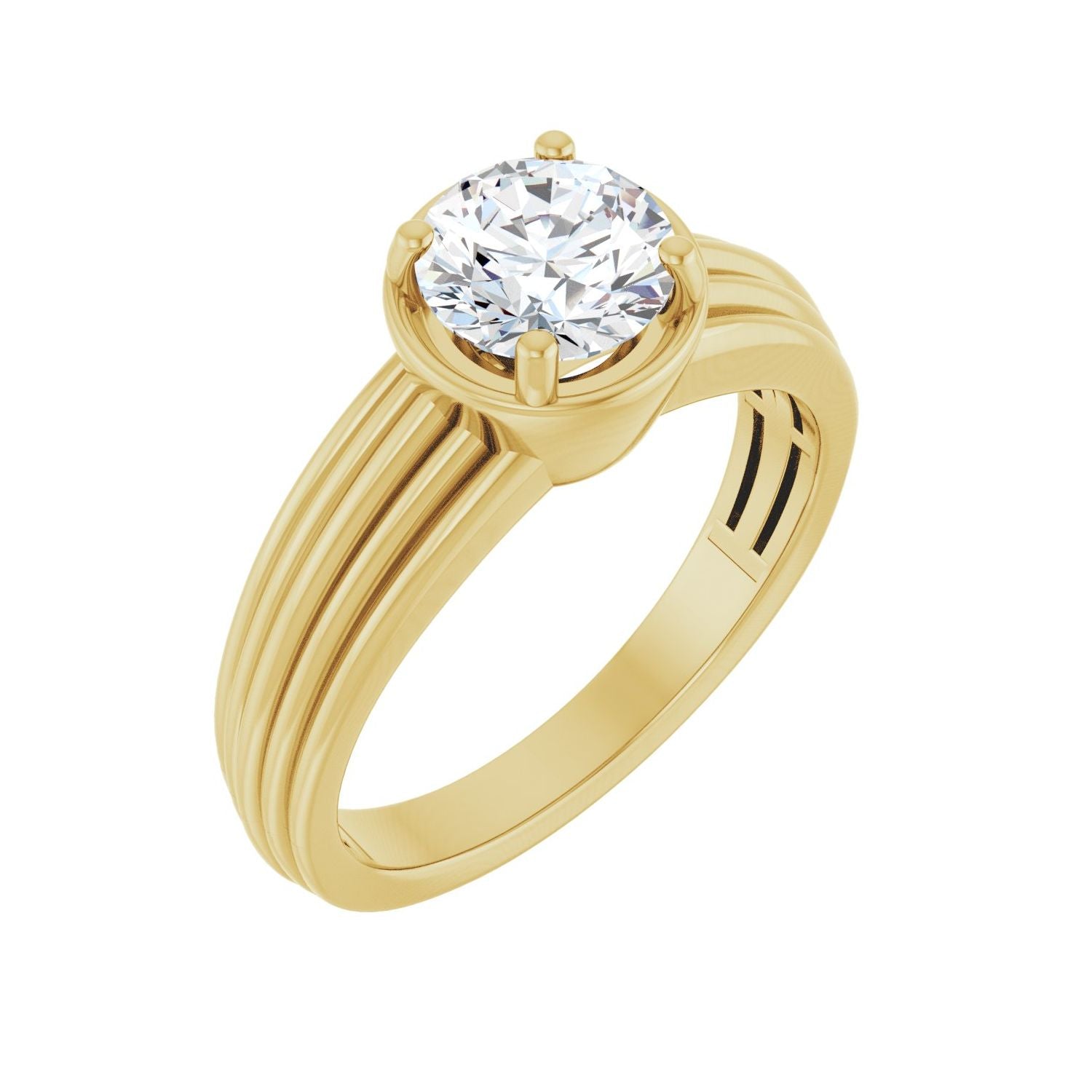 Thriving — Round center, yellow gold