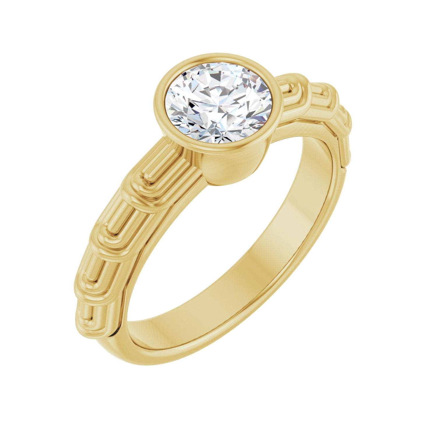 Tarantella — Round center, yellow gold