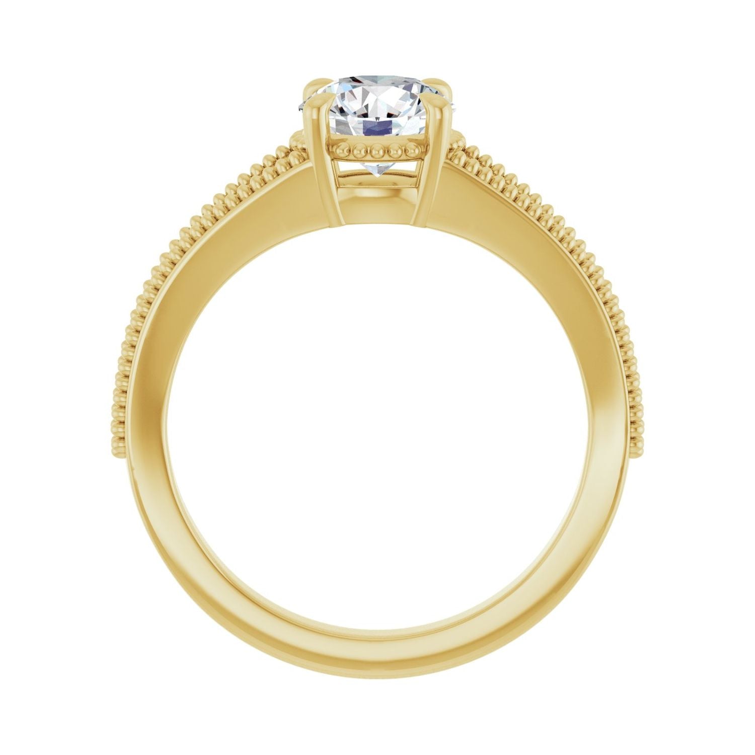 Amabile — Round center, yellow gold