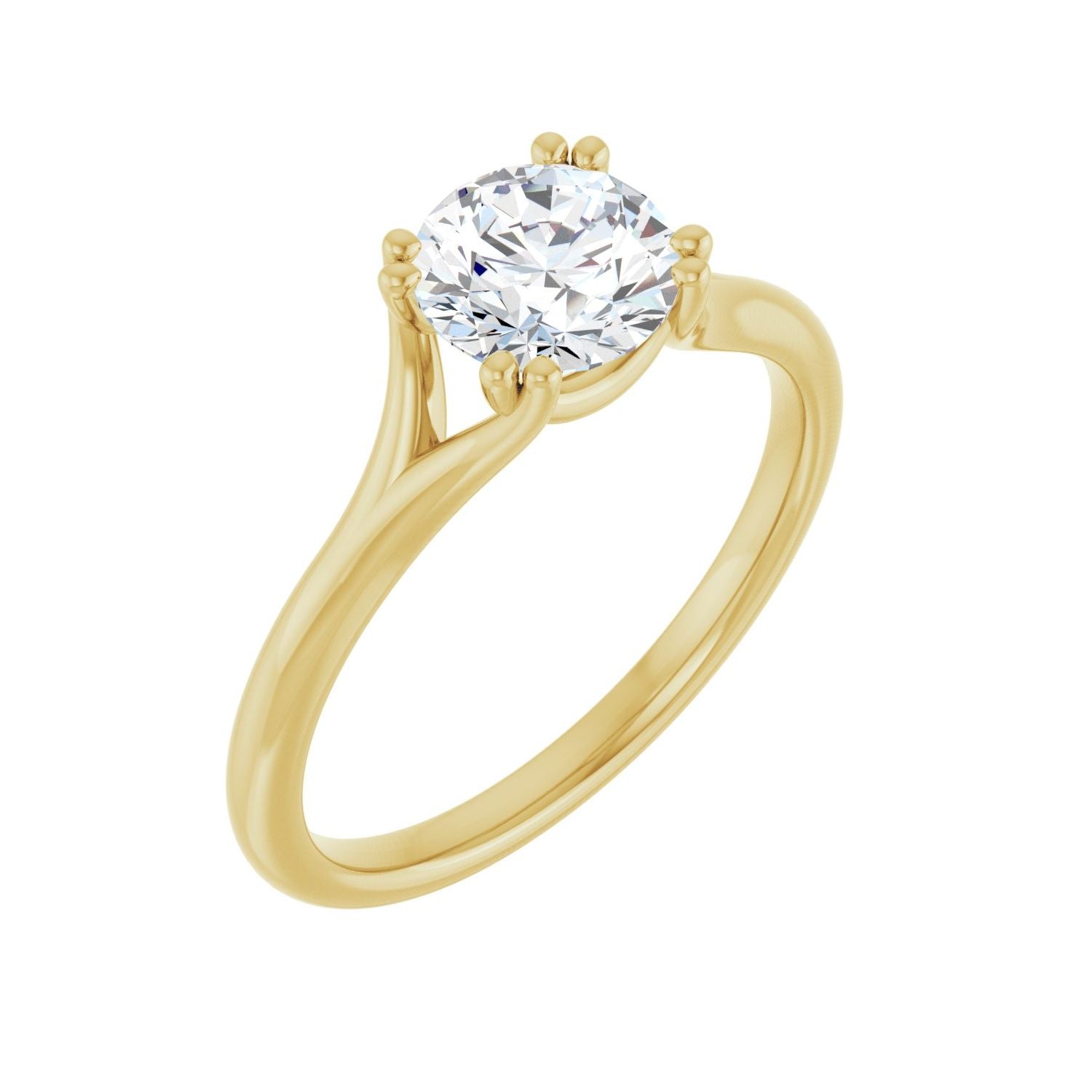 Mayflower — Round center, yellow gold