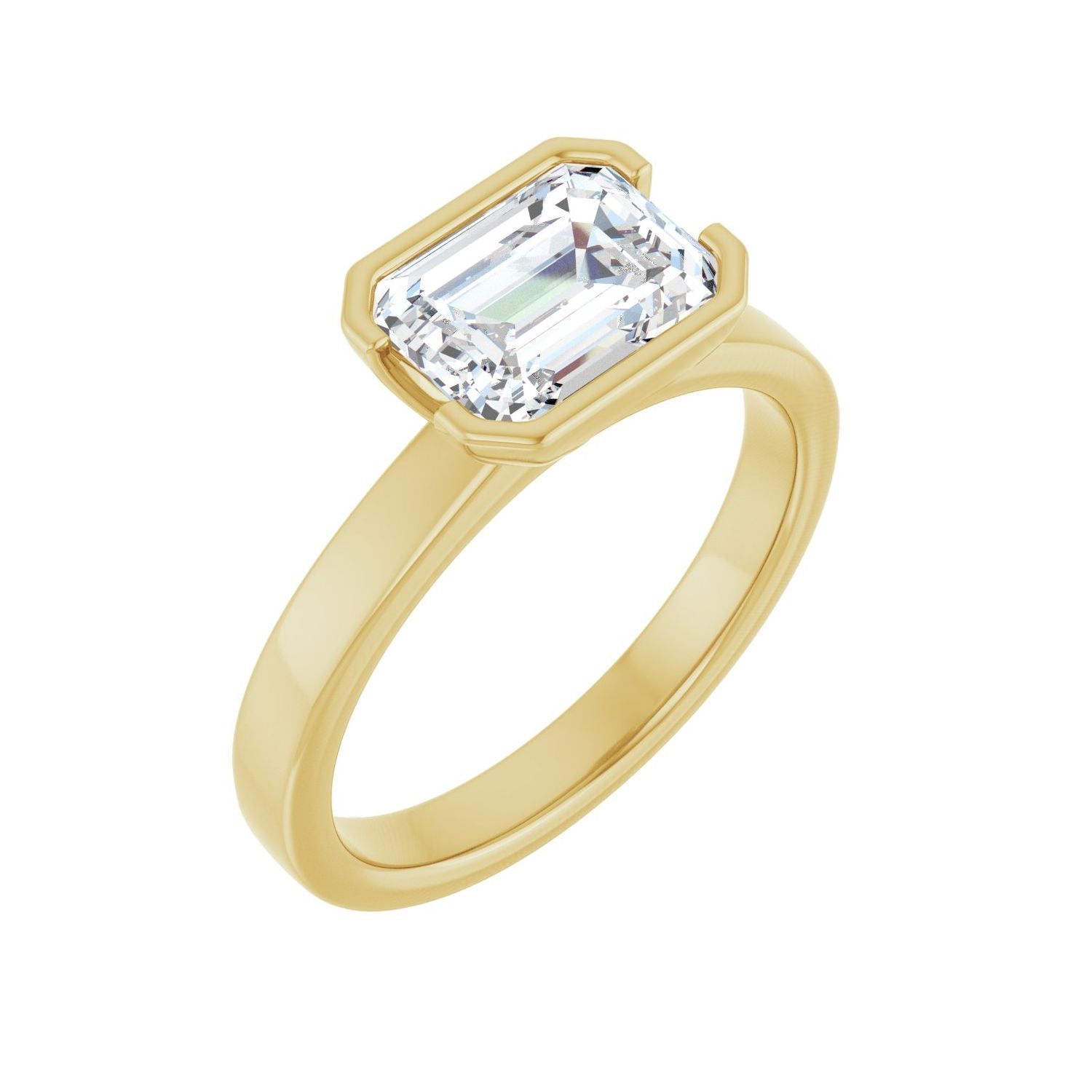 Resplendence — Emerald center, yellow gold