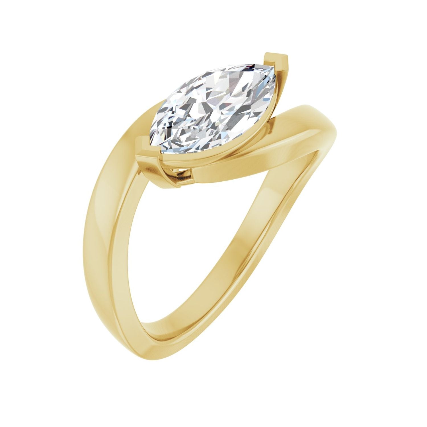 Berceuse — Marquise center, yellow gold