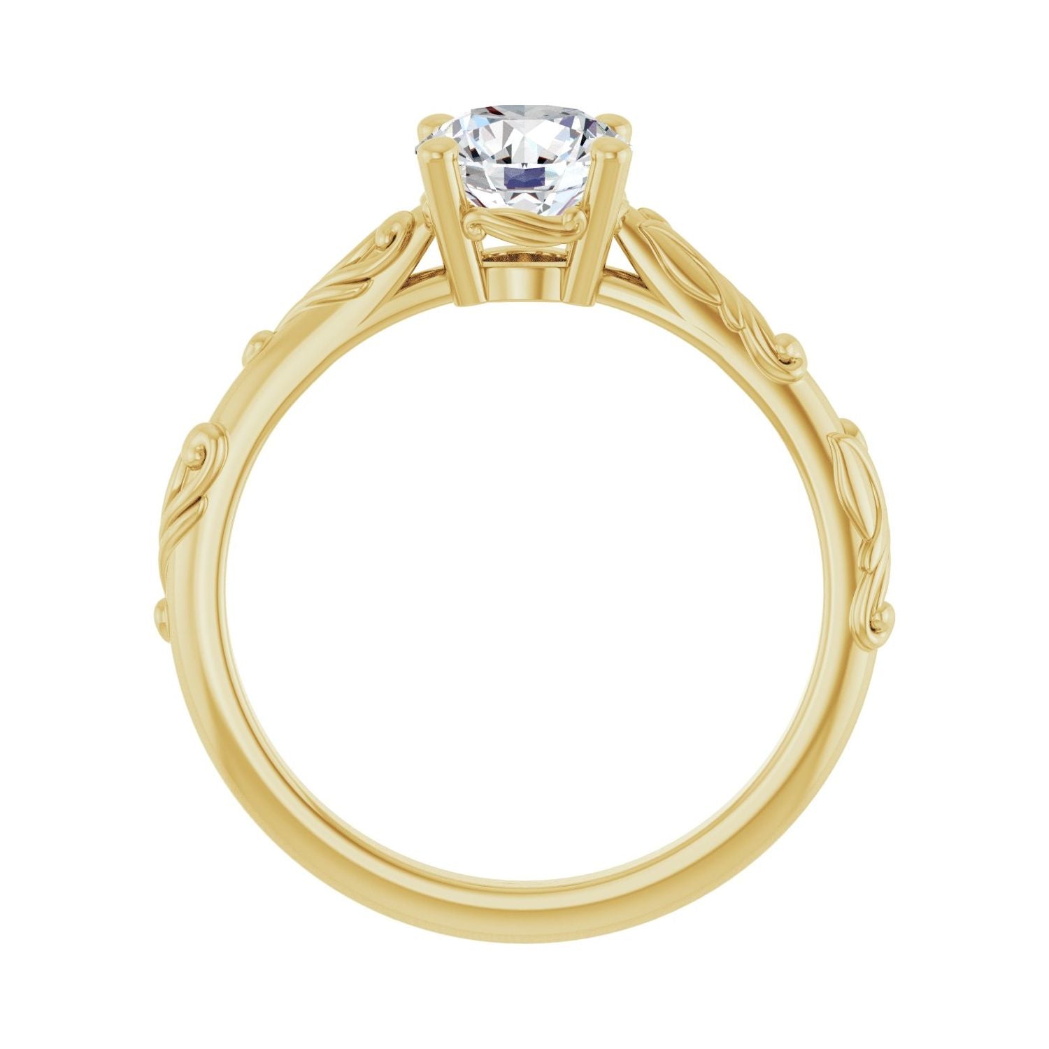 Blithe — Round center, yellow gold