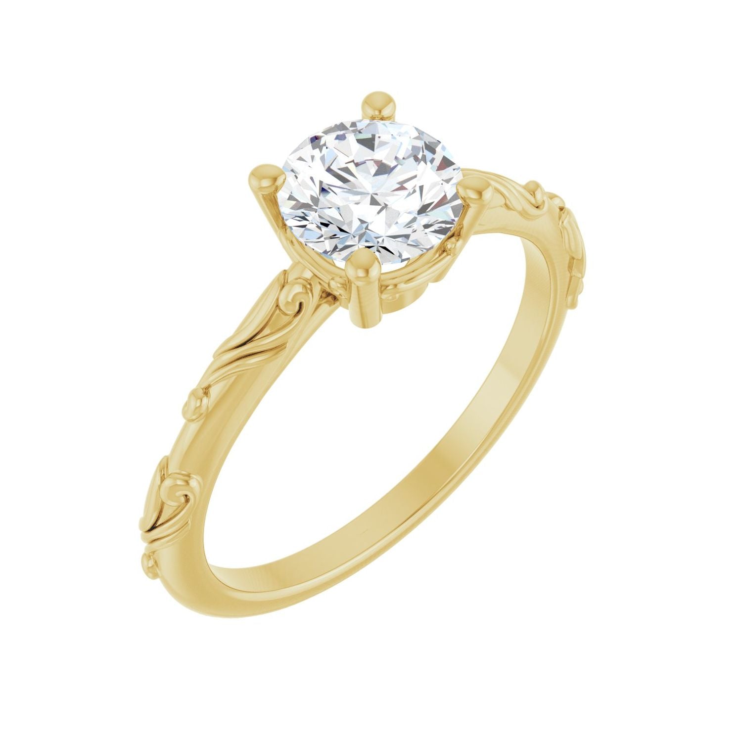 Blithe — Round center, yellow gold