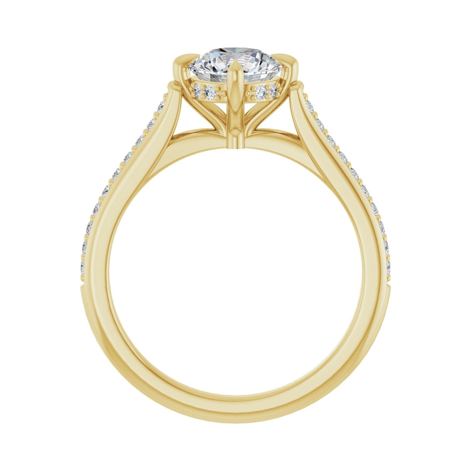 Dolomites — Round center, yellow gold