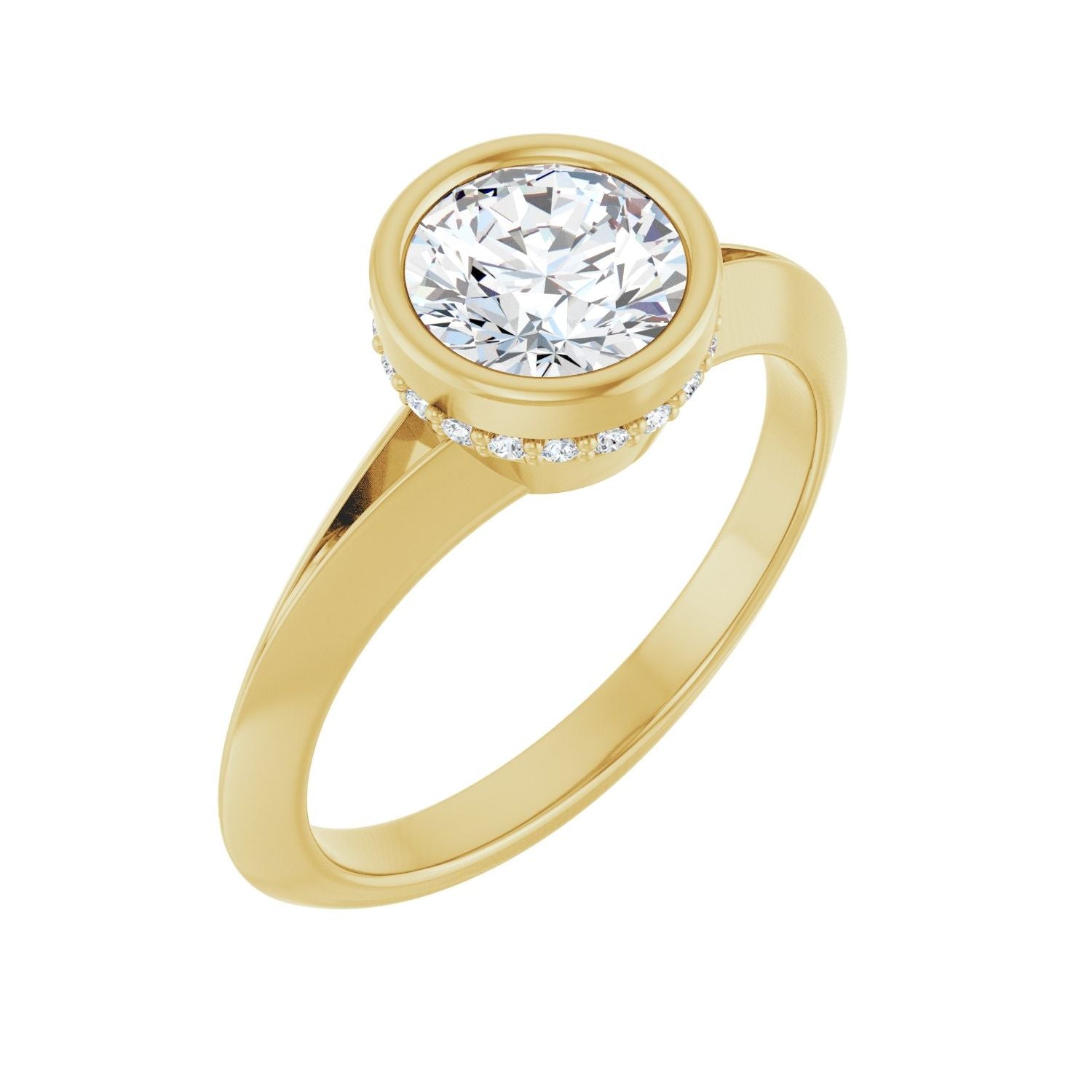 Puglia — Round center, yellow gold