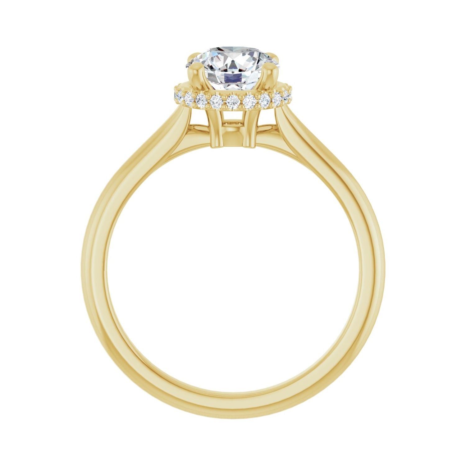 Pleione — Round center, yellow gold