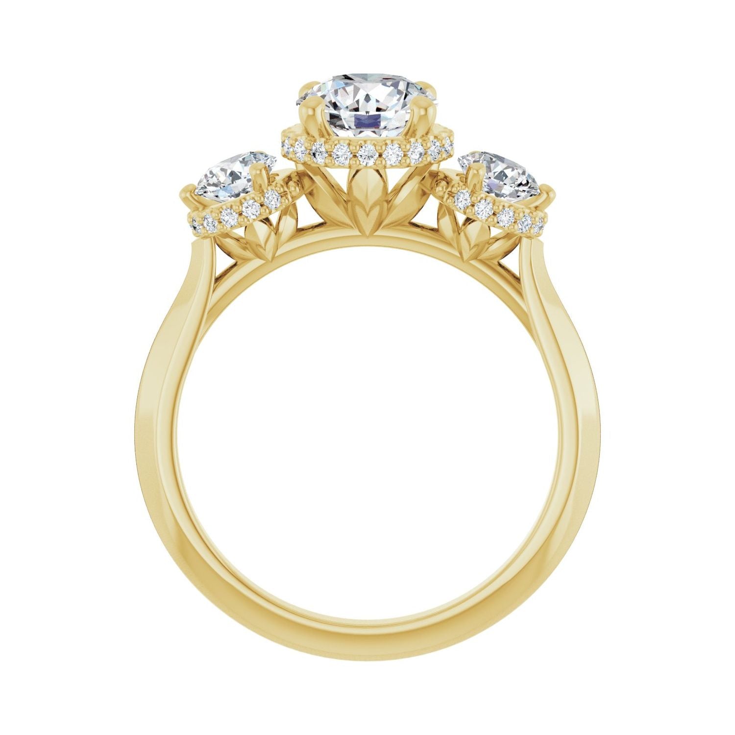 Sparkling — Round center, yellow gold