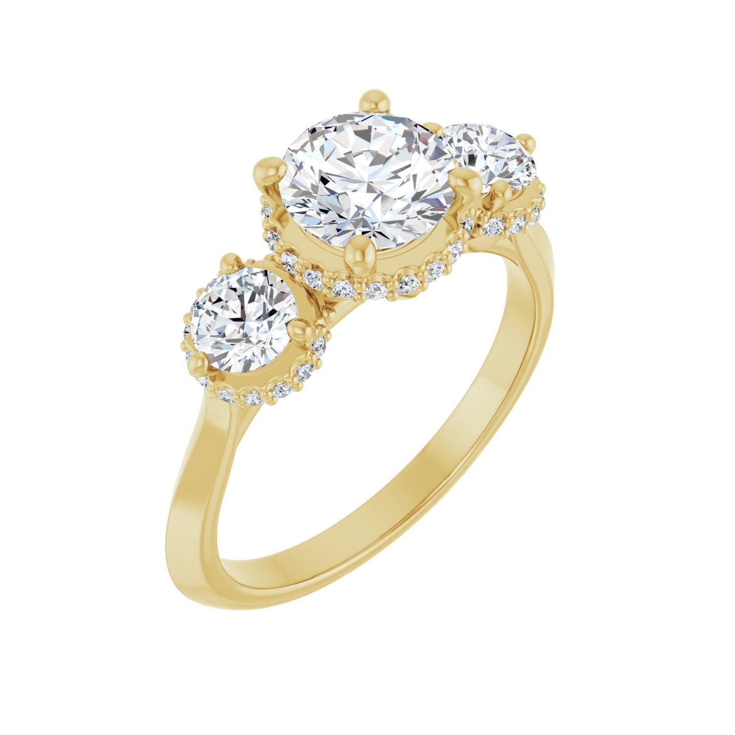 Sparkling — Round center, yellow gold