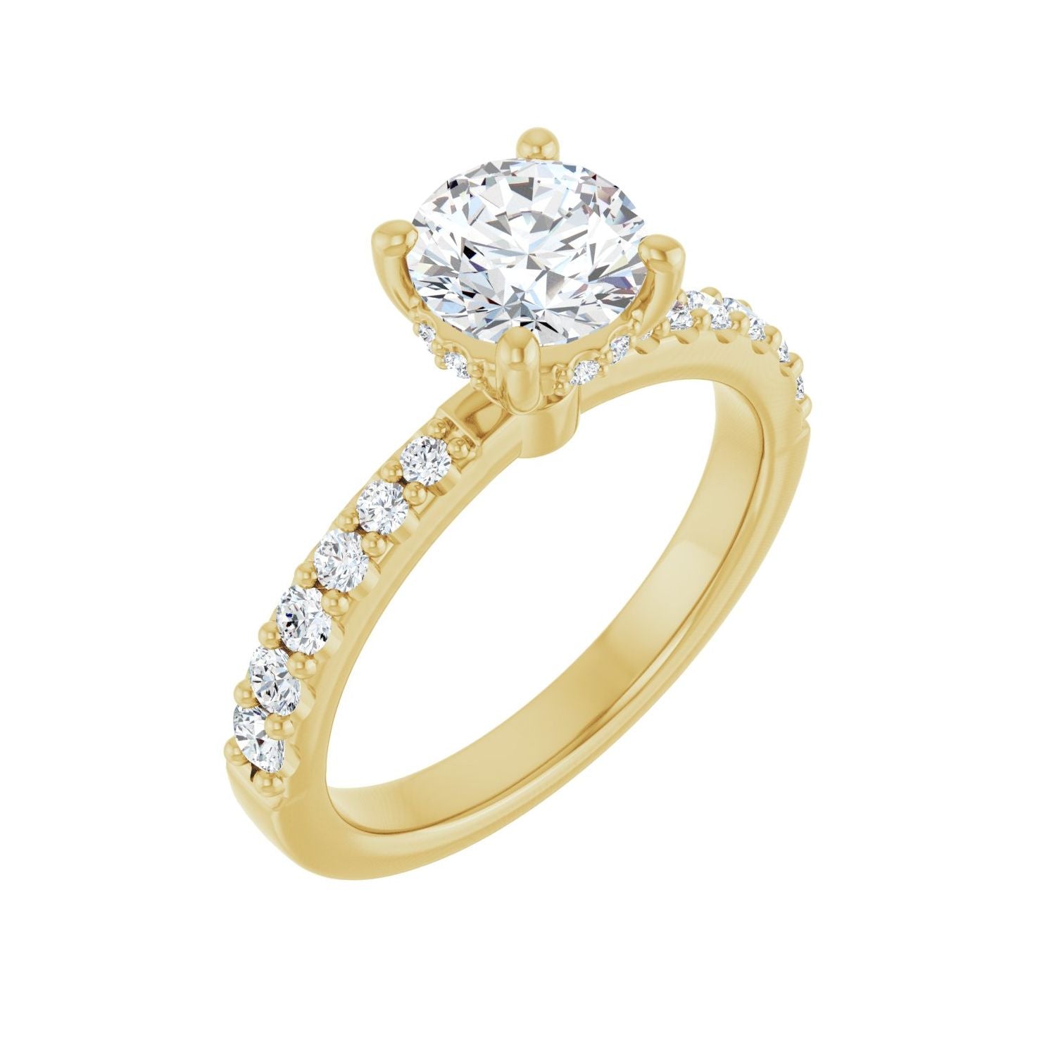 Waltzing — Round center, yellow gold