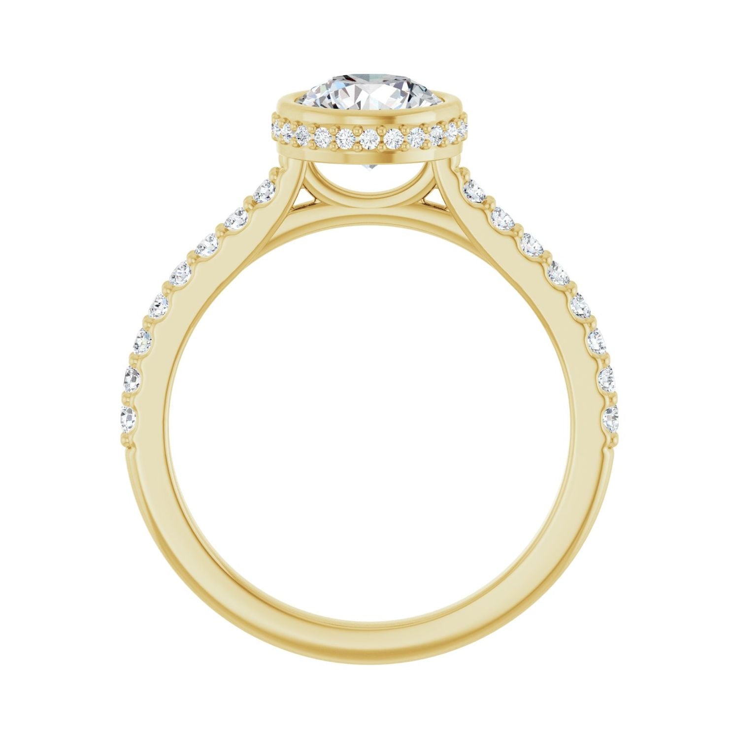 Vela — Round center, yellow gold