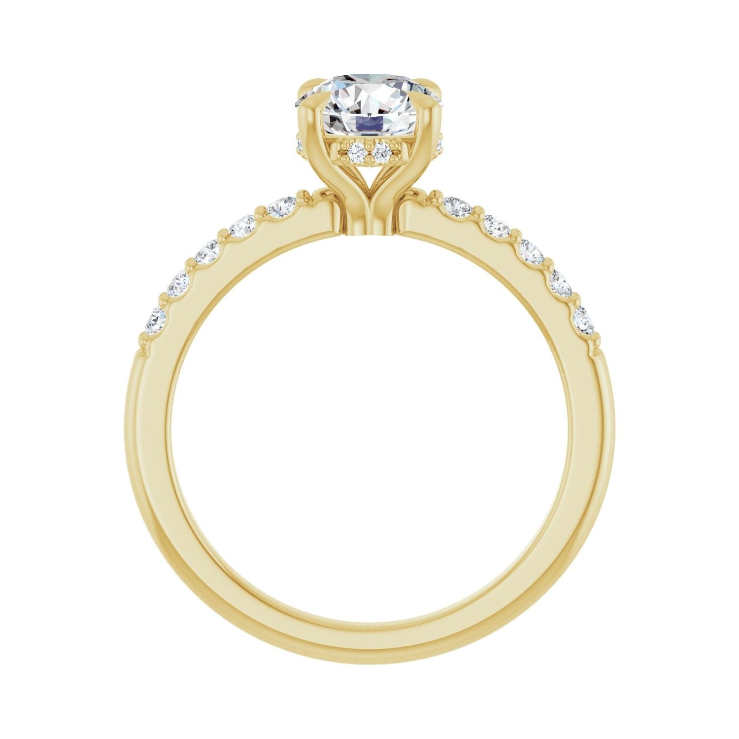Zefiro — Round center, yellow gold