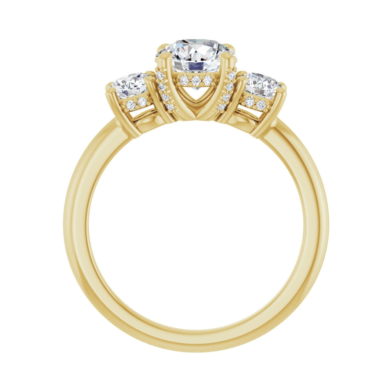 Flourish — Round center, yellow gold