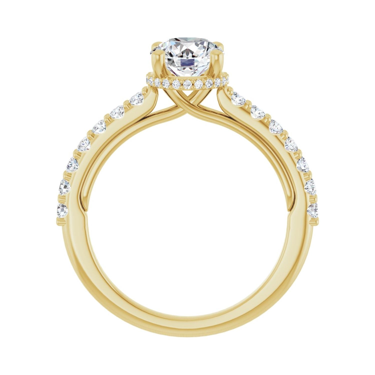 Aimable — Round center, yellow gold