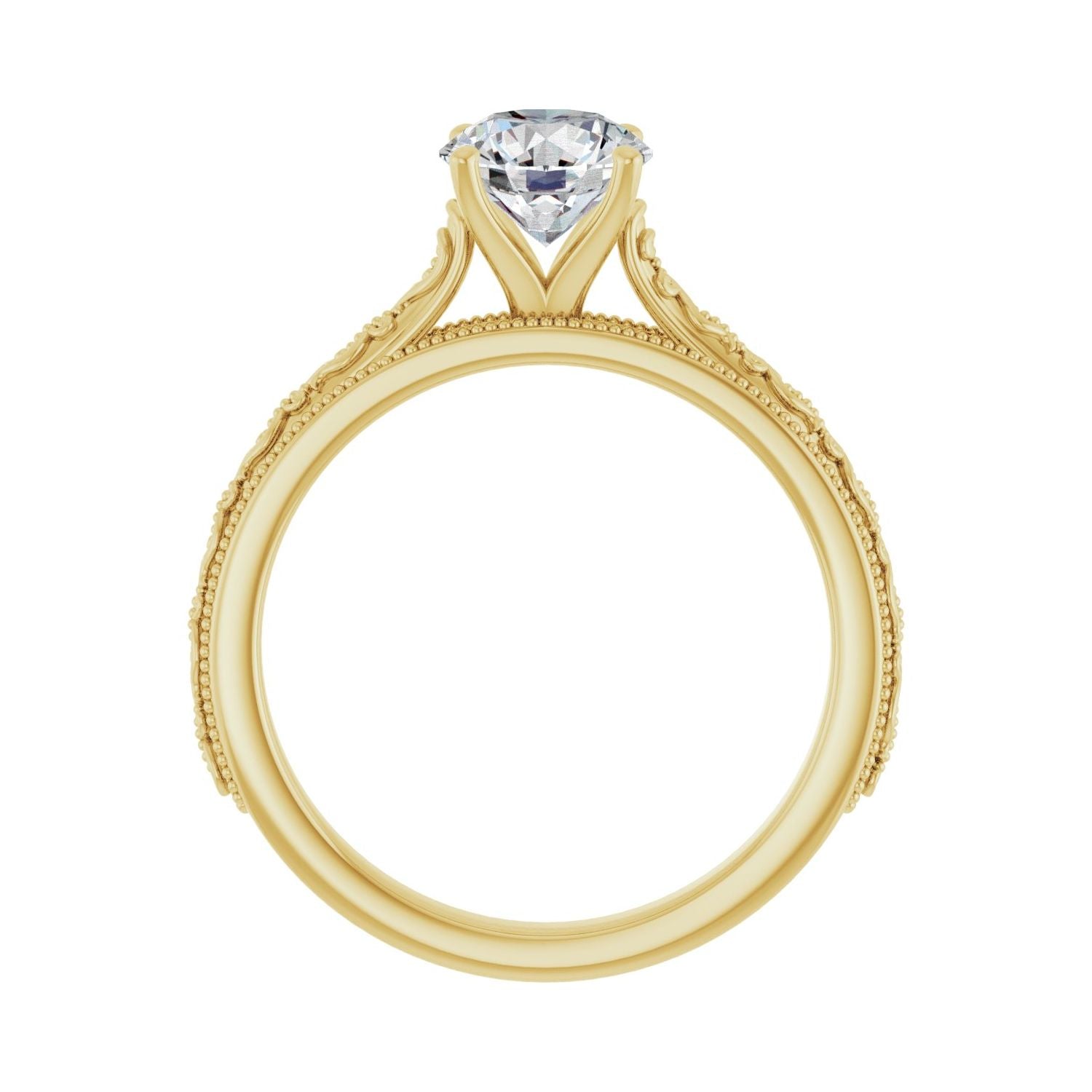 Unmatched — Round center, yellow gold
