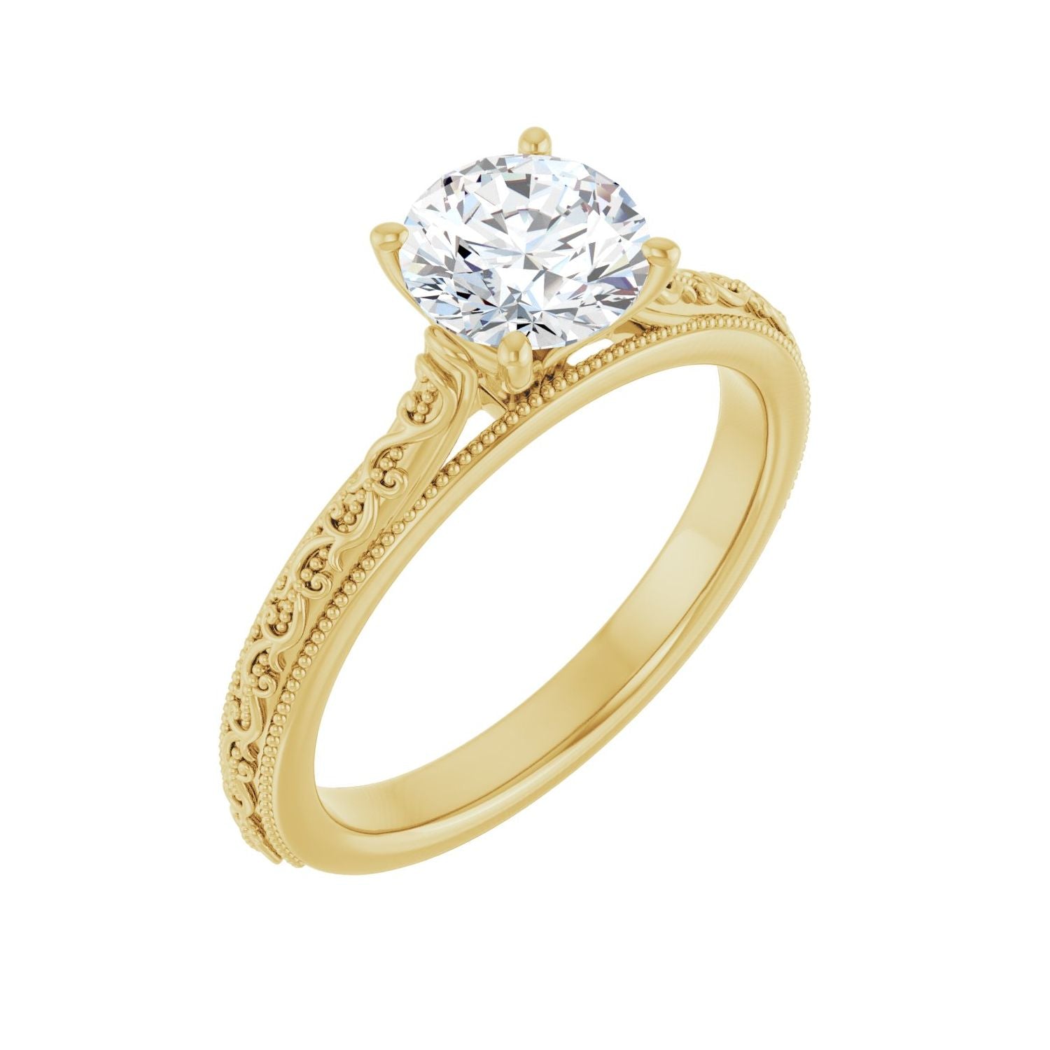 Unmatched — Round center, yellow gold
